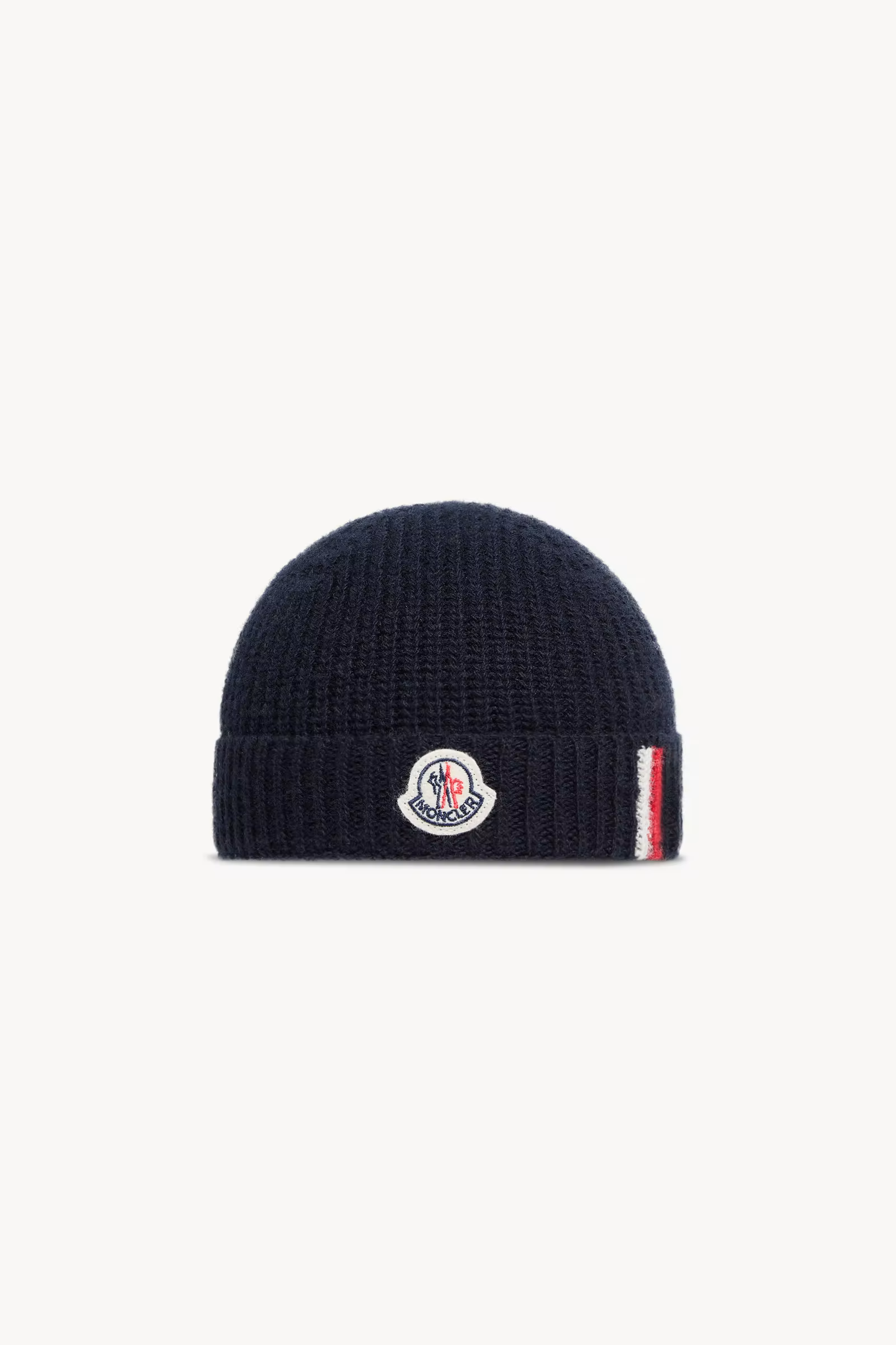 Tricolor-Trimmed Wool Beanie