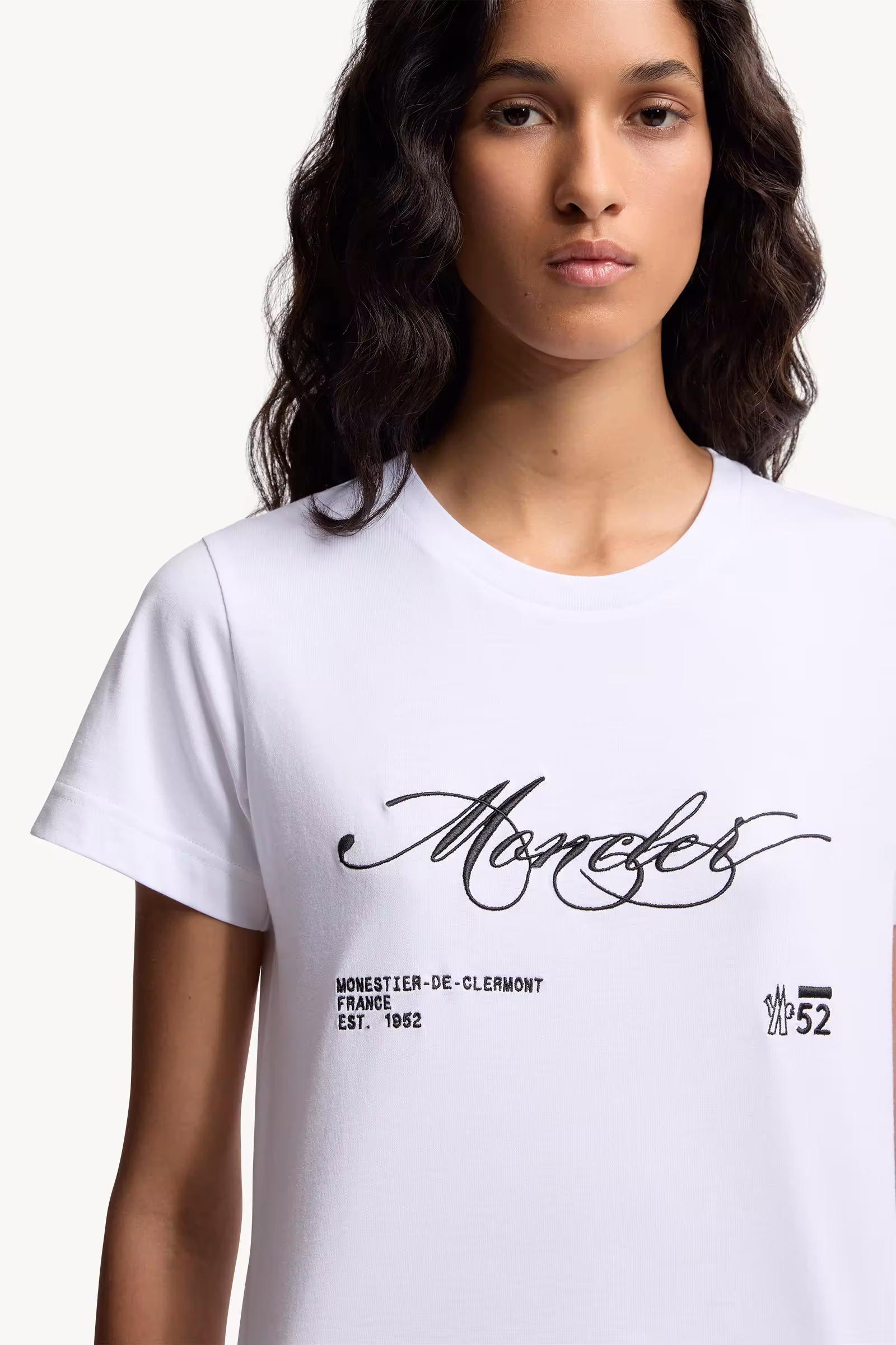 Embroidered Cursive Logo Cotton T-Shirt