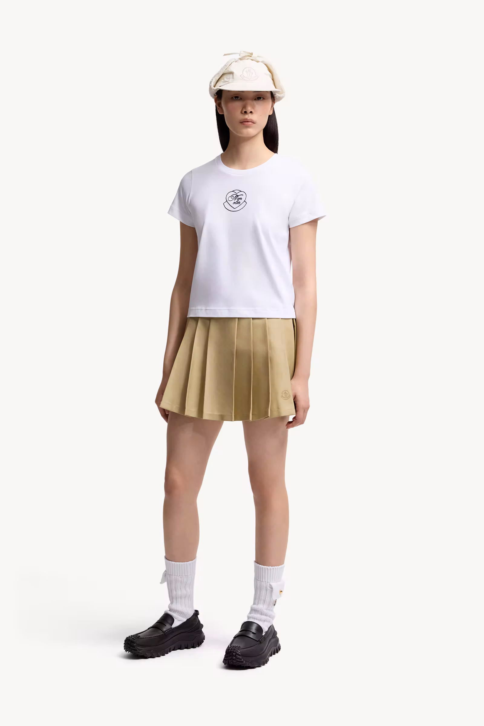 Embroidered Heart Logo Cotton T-Shirt