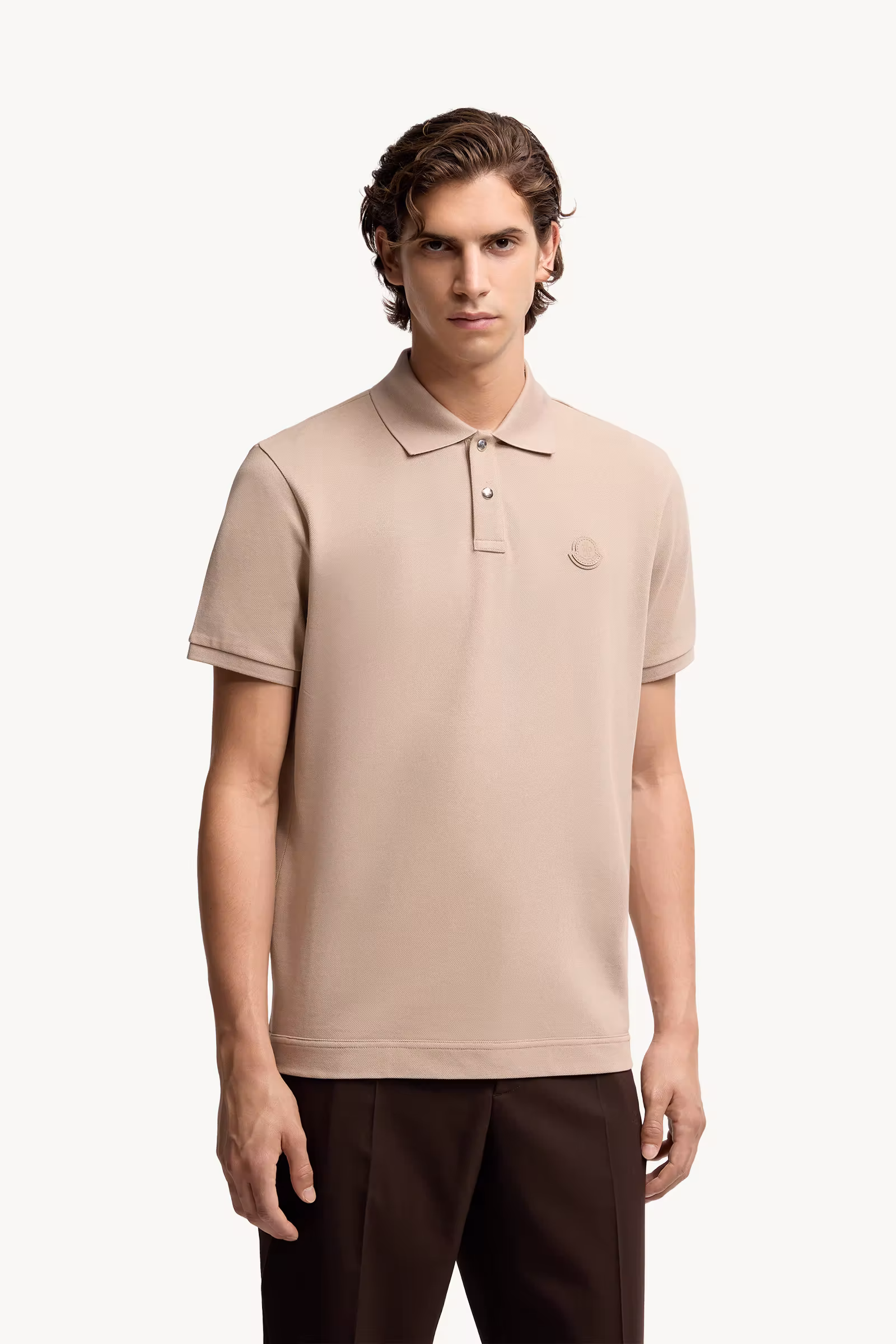 Logo Patch Cotton Piquet Polo Shirt
