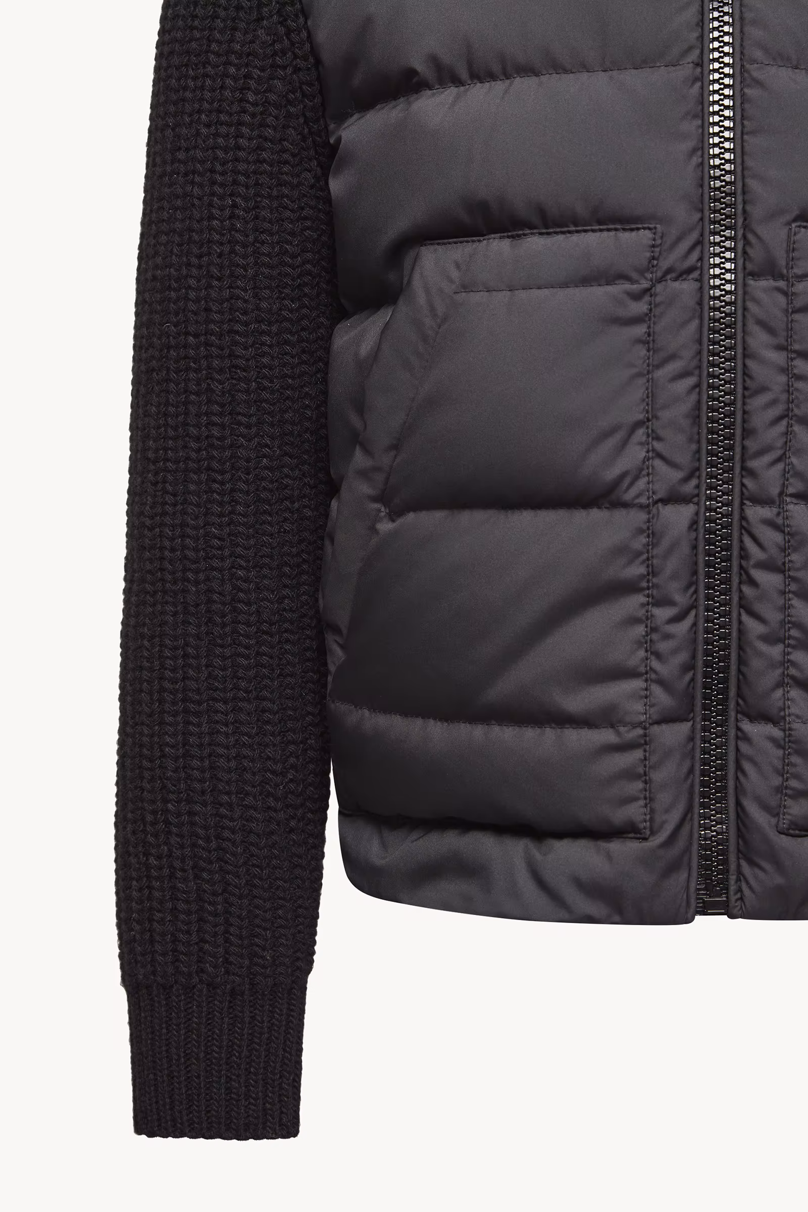 Padded Wool Zip-Up Cardigan