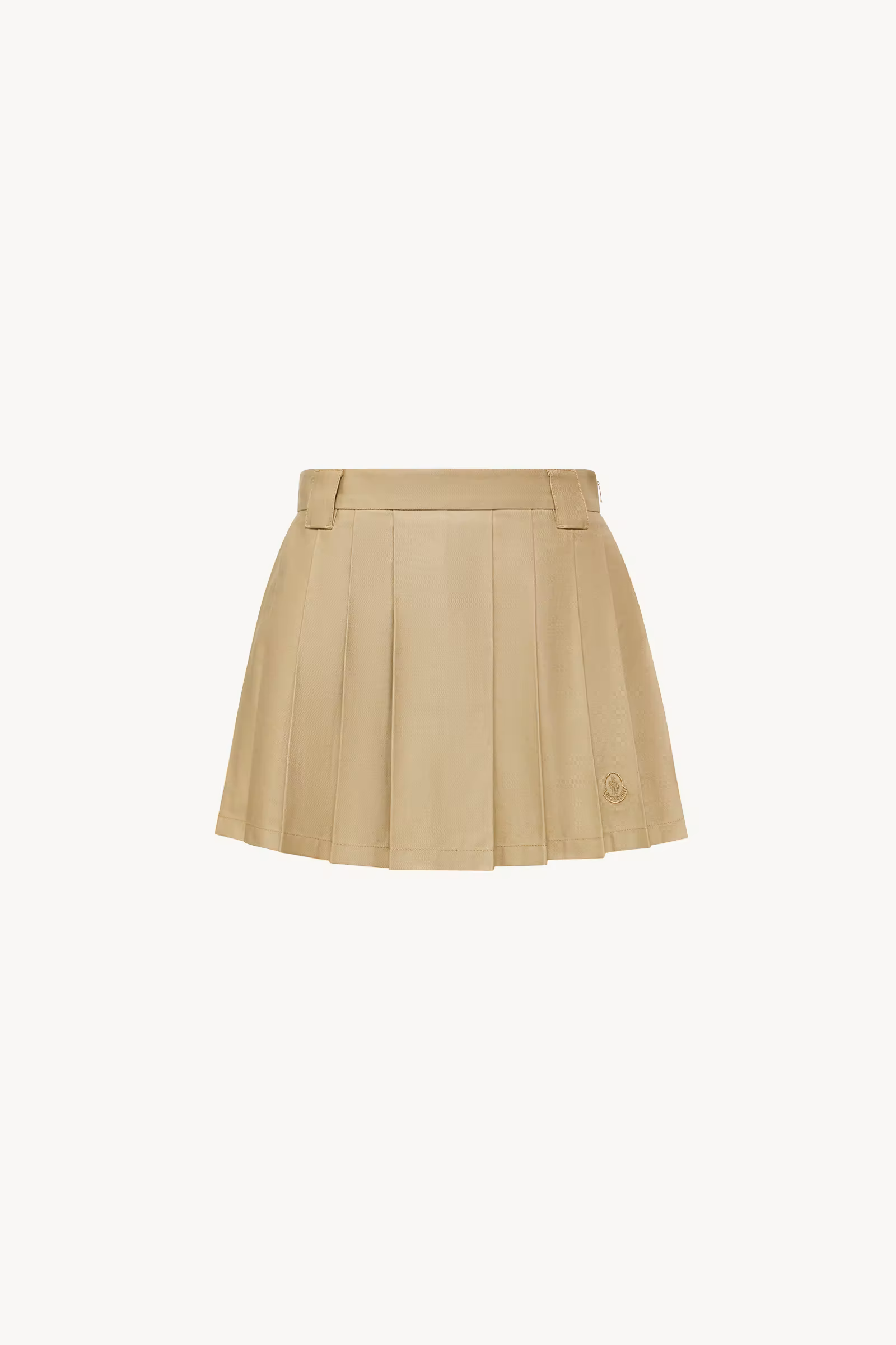 Pleated Cotton Blend Mini Skirt