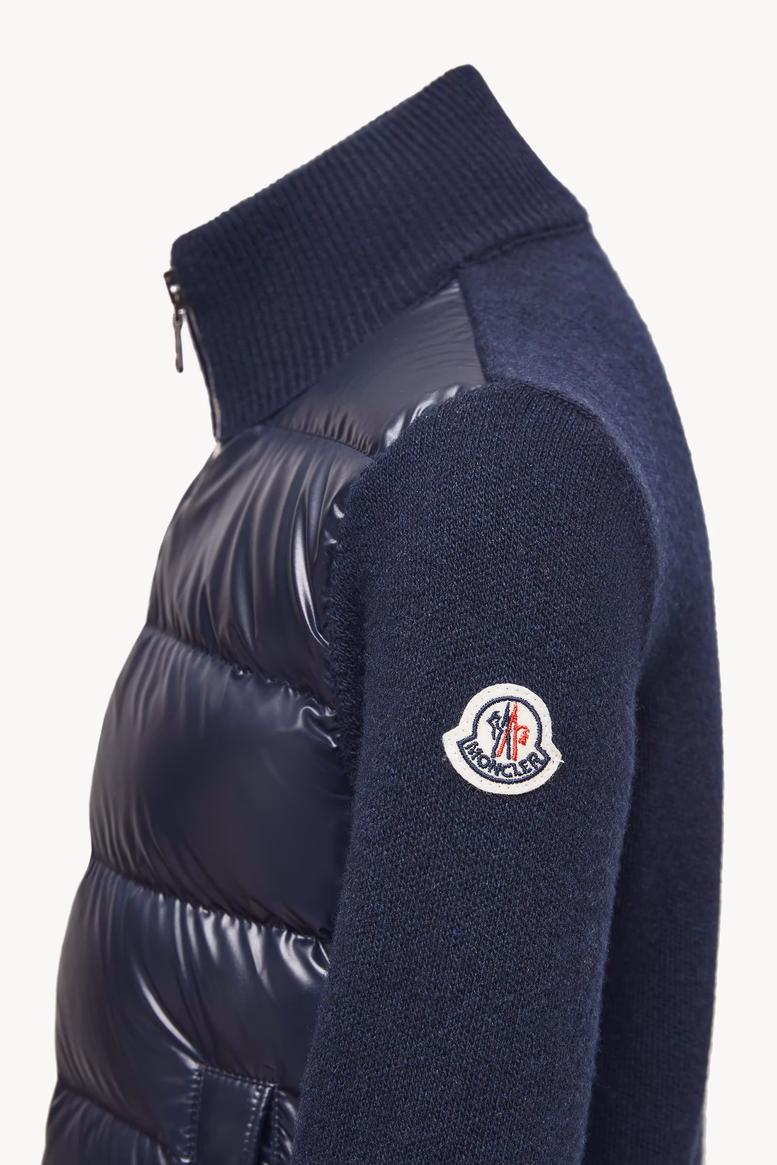 Padded Wool Zip-Up Cardigan