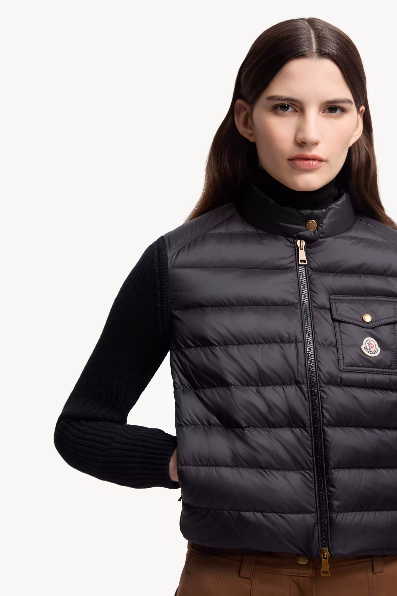 Padded Wool Zip-Up Cardigan