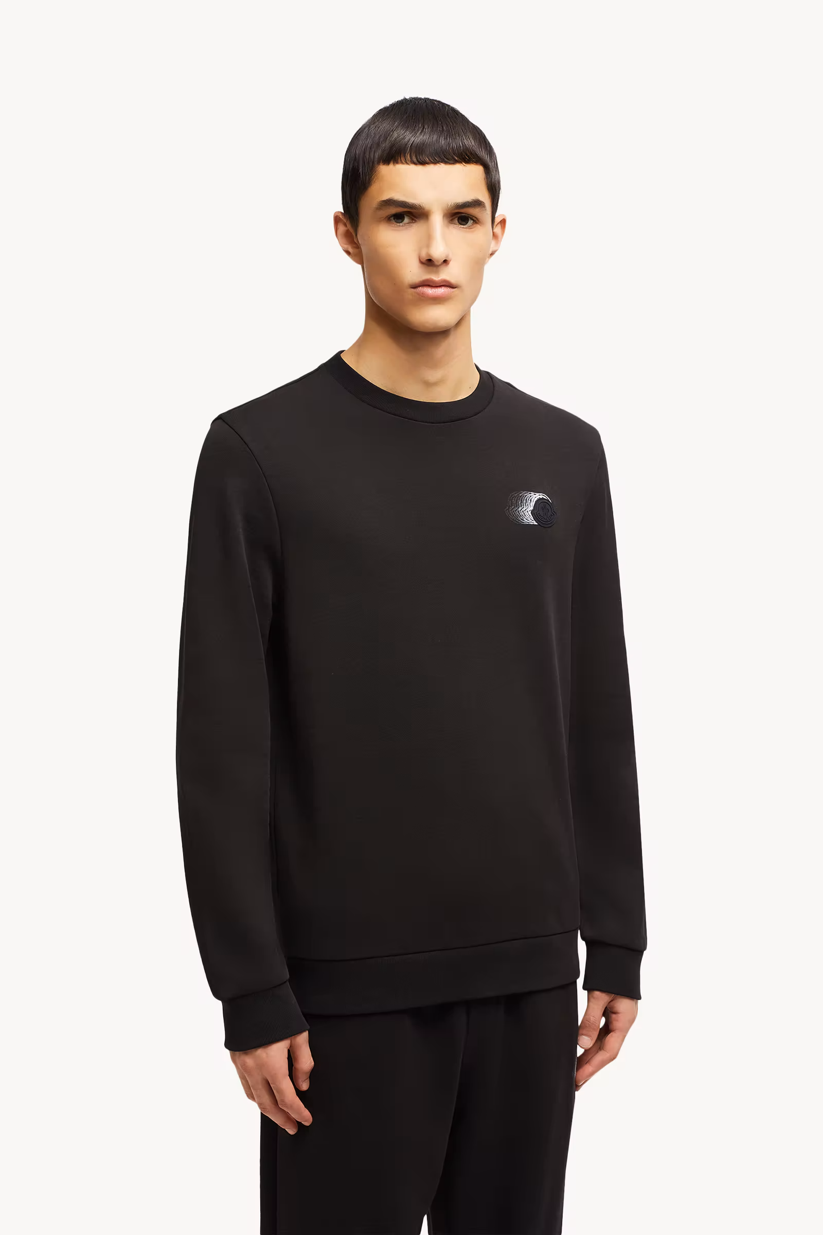 Faded Logo Motif Cotton Sweatshirt