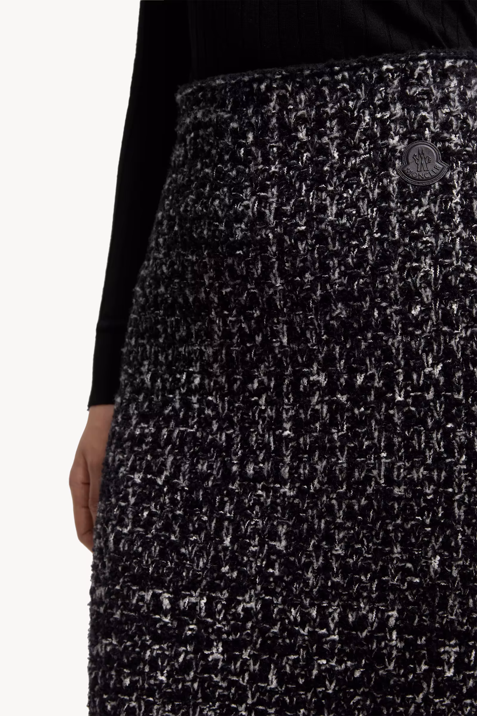 Fringe-Trim Wool Blend Skirt