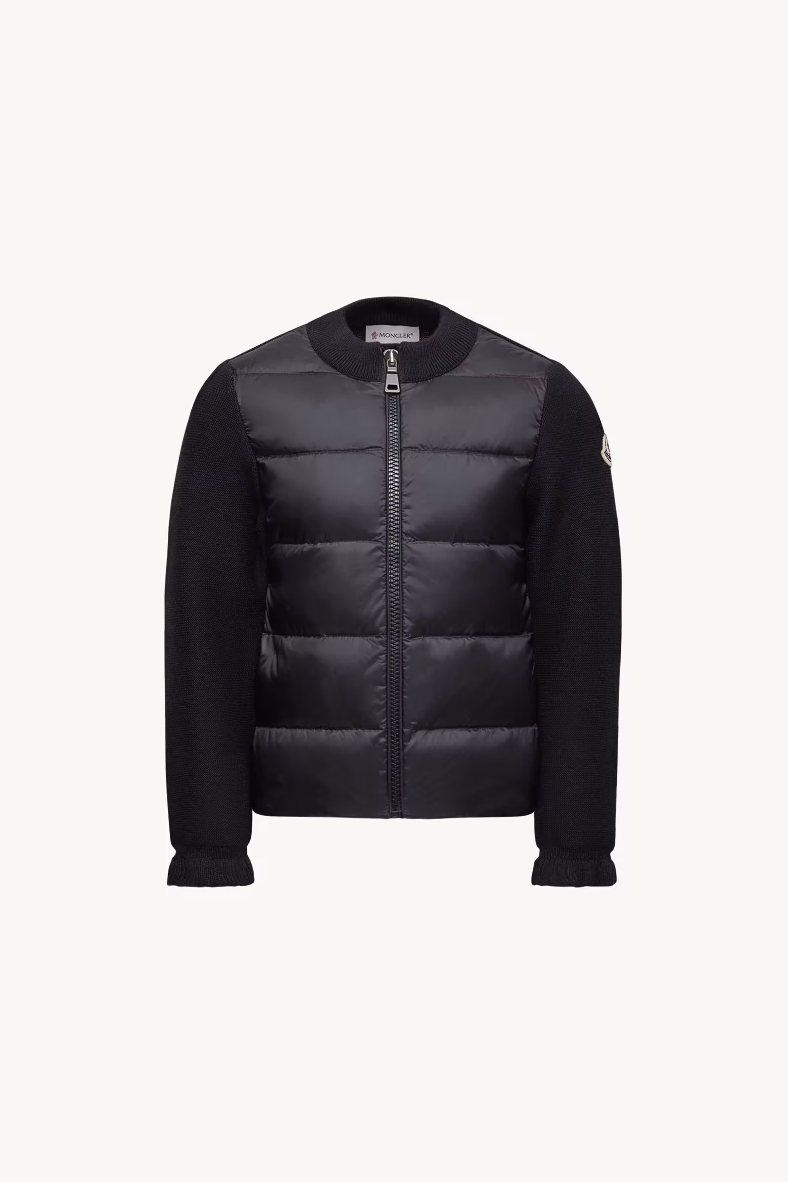 Padded Wool Zip-Up Cardigan