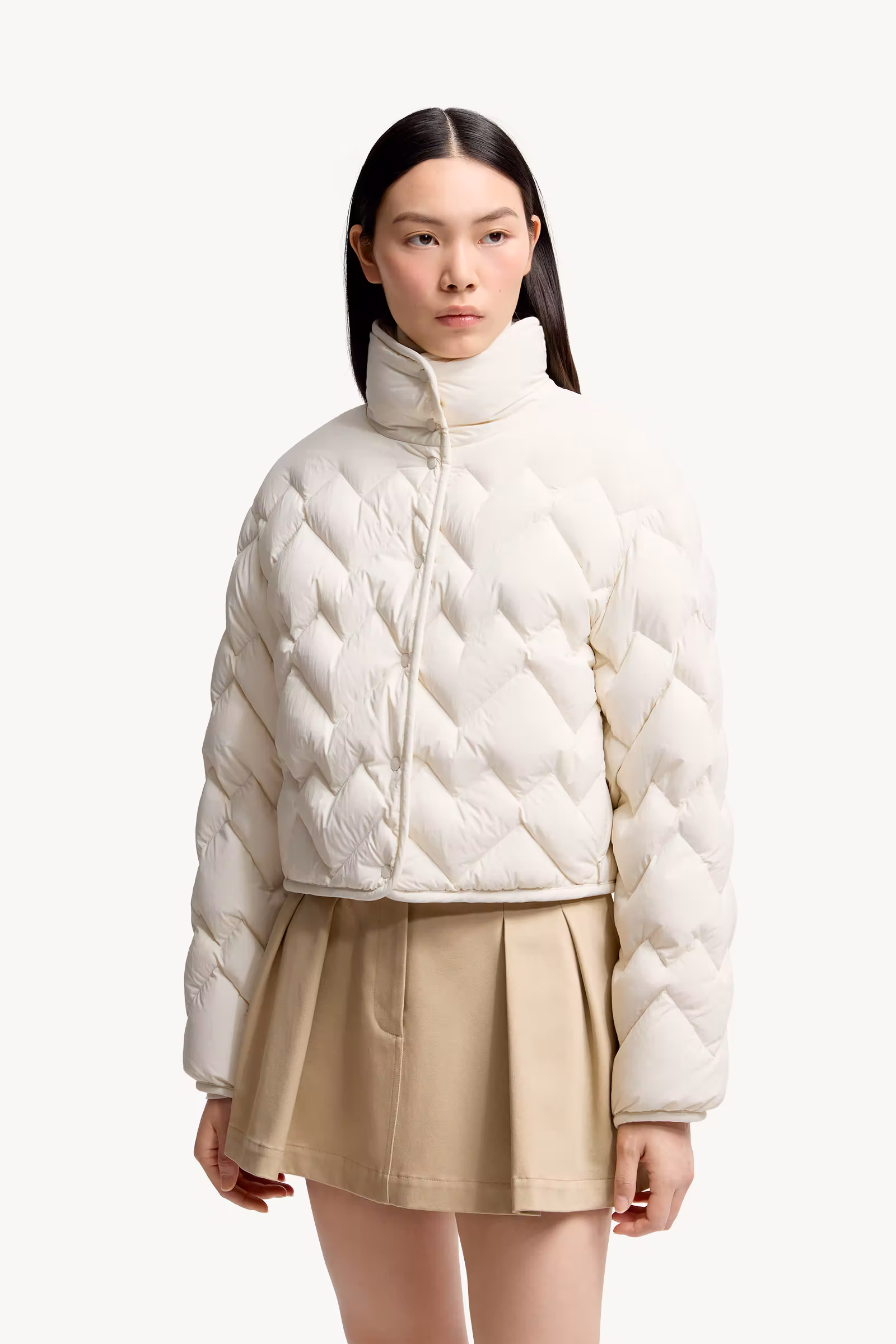 Senevee Heart-Quilted Short Down Jacket