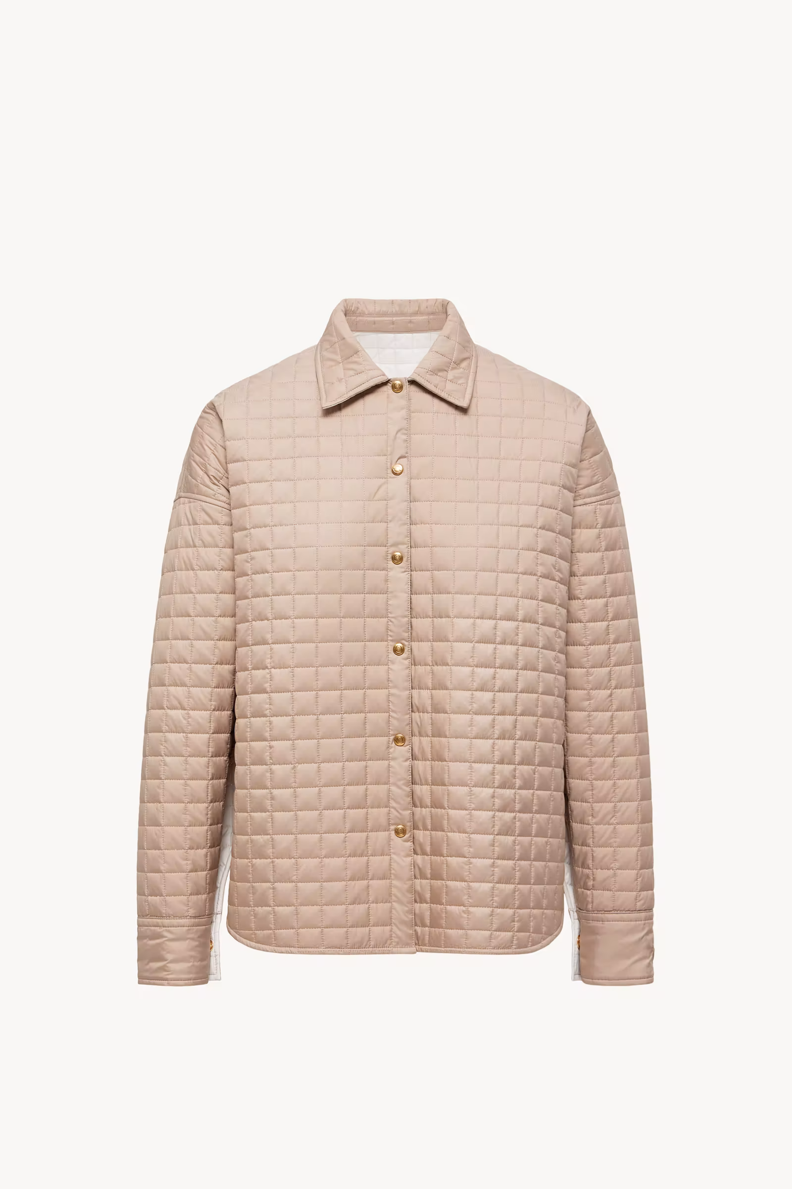 Square-Quilted Reversible Padded Shirt