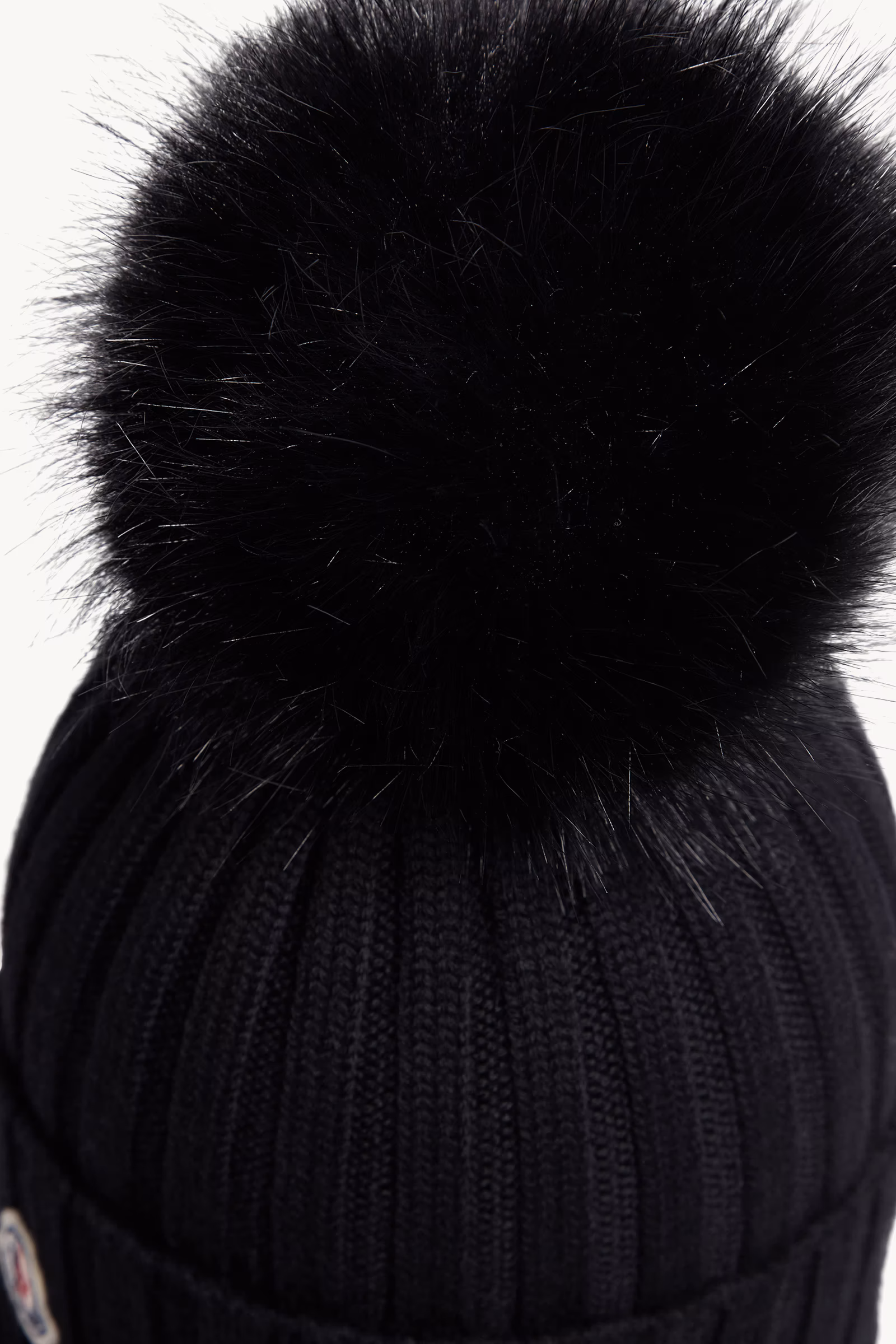 Wool Beanie with Faux Fur Pom Pom