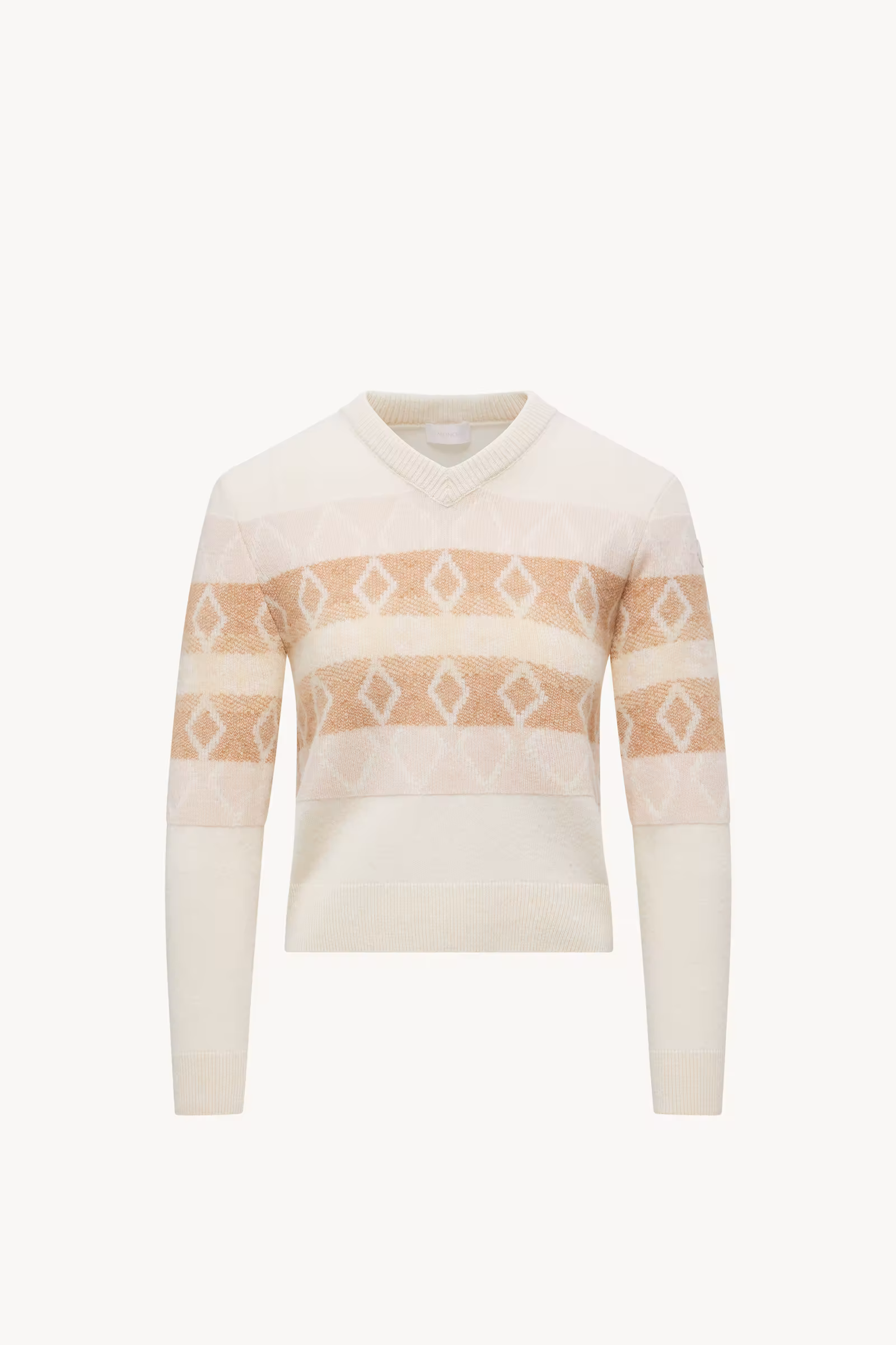 Wool Jacquard V-Neck Sweater