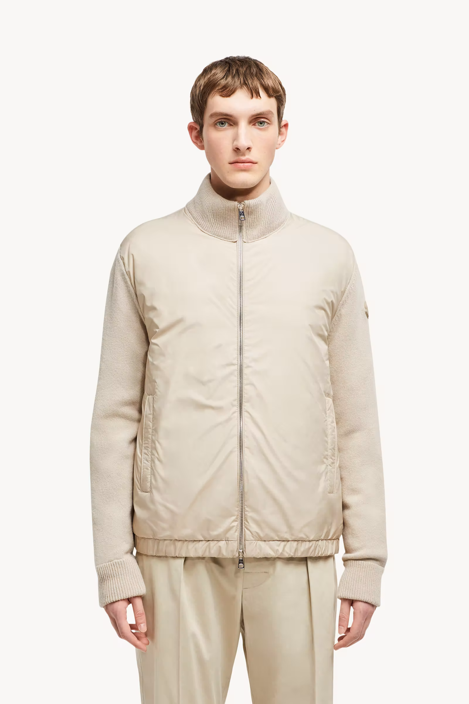 Padded Wool & Cashmere Zip-Up Cardigan