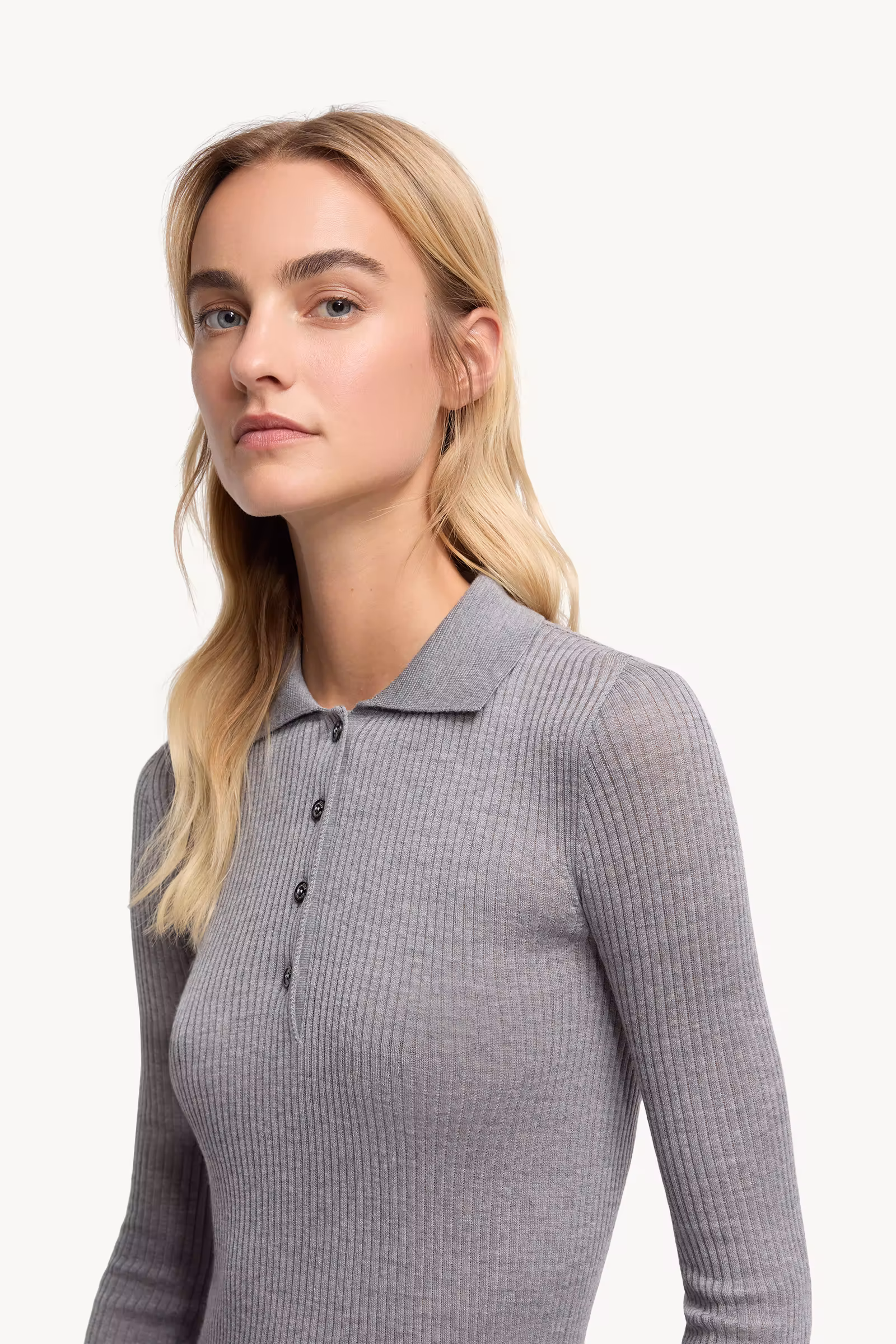 Wool Long Sleeve Polo Shirt