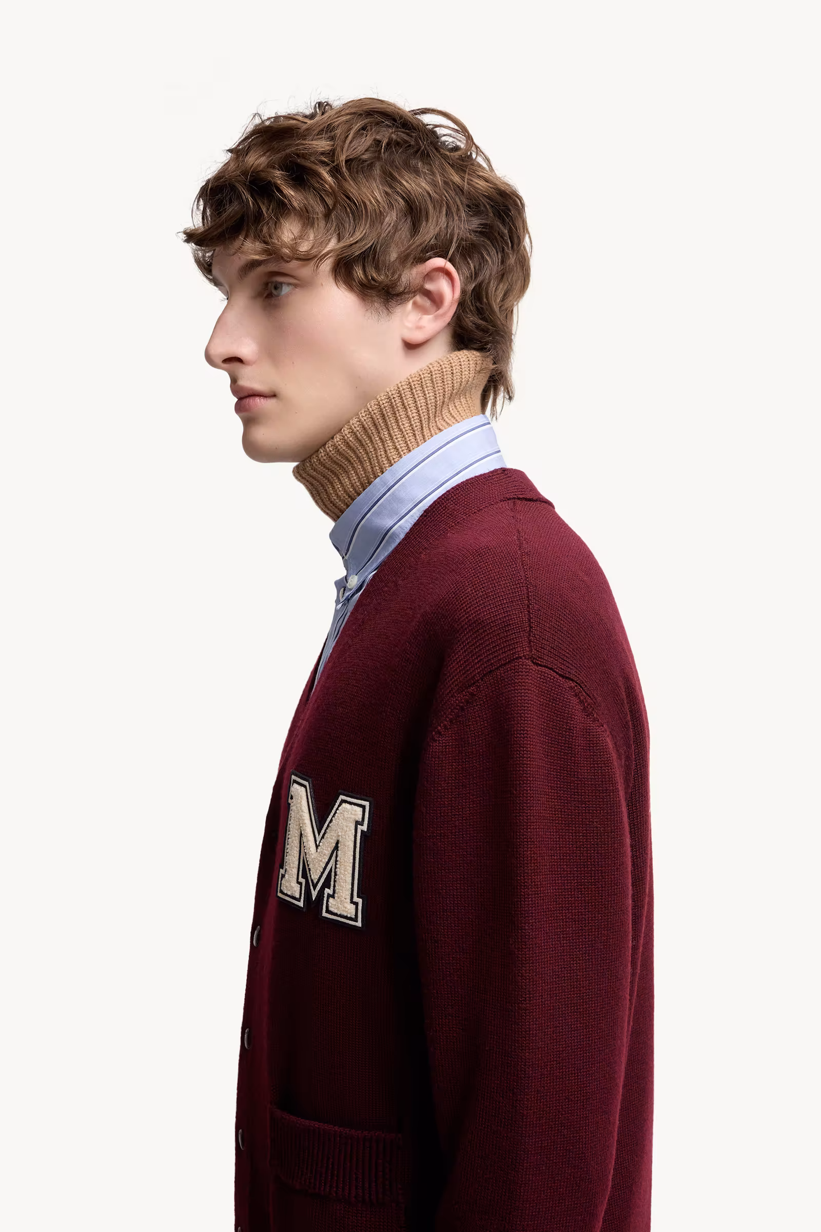 Embroidered Monogram Wool Cardigan