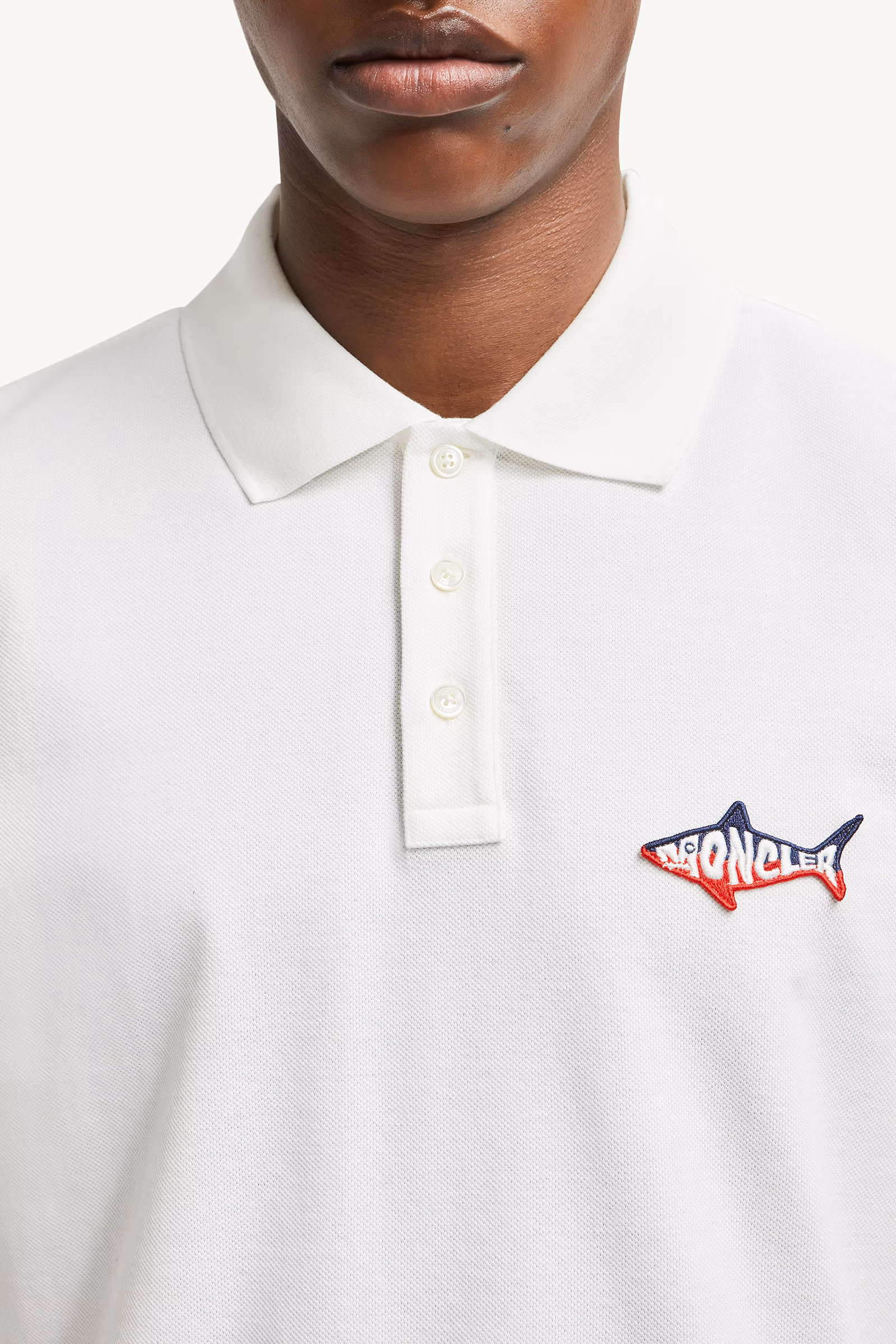 Shark Patch Cotton Piquet Polo Shirt