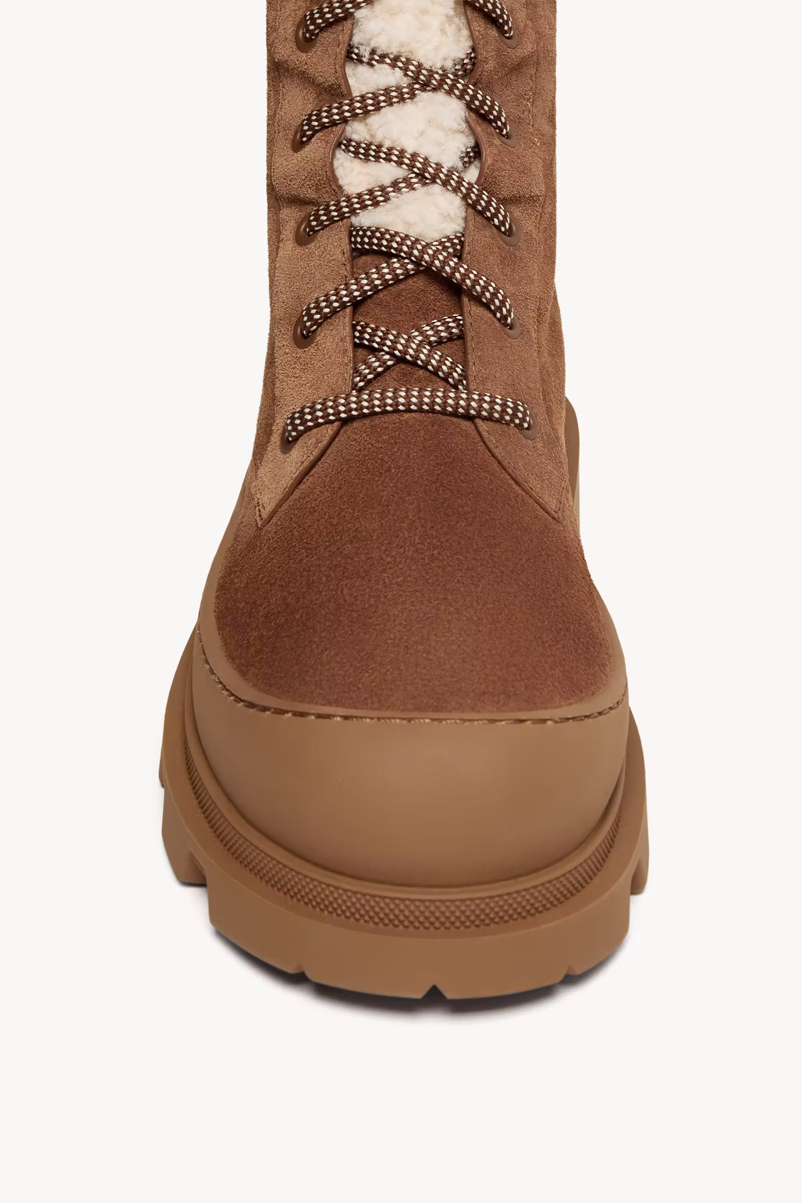 Vera High Suede & Shearling Lace-Up Boots