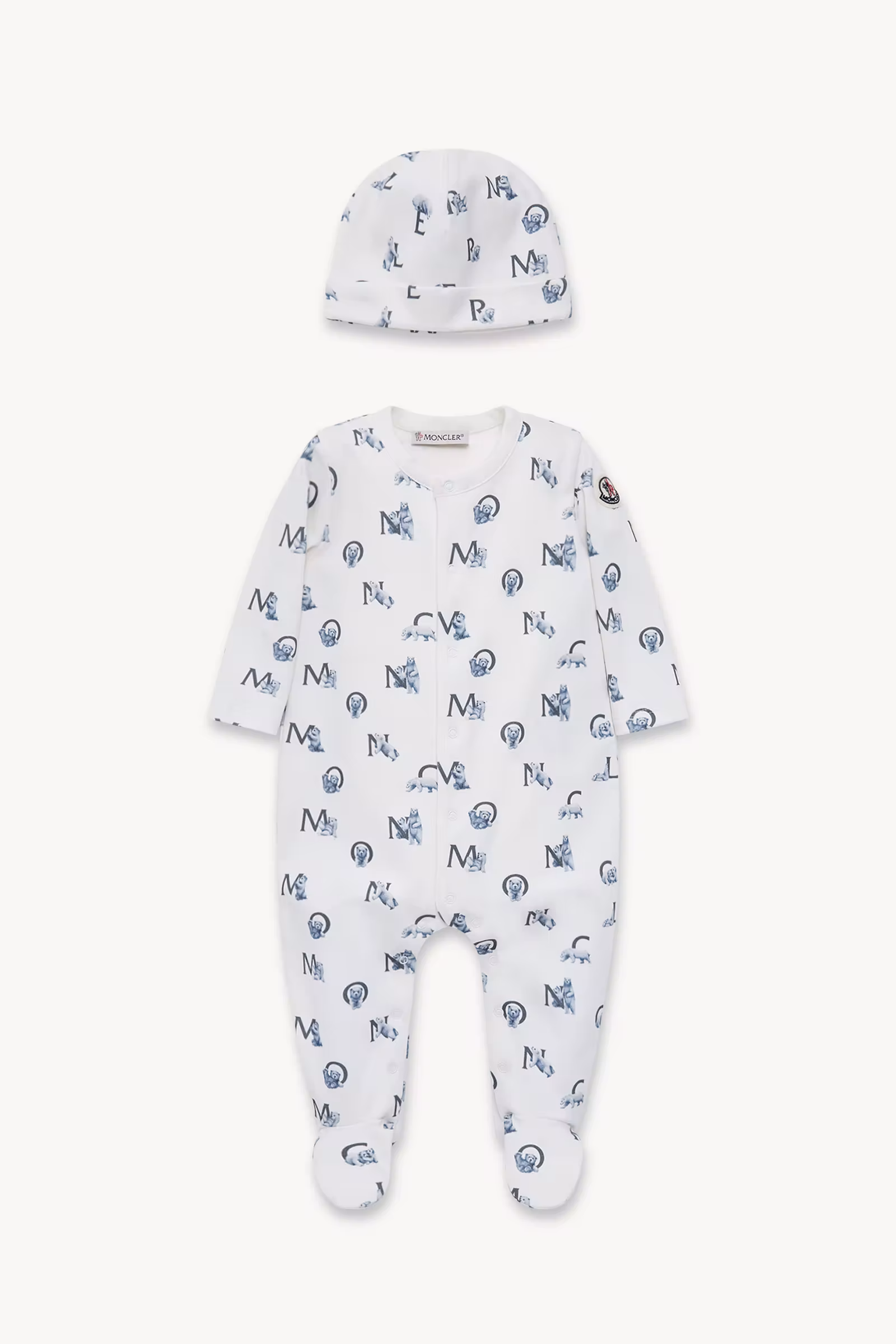 Teddy Bear Logo Print Cotton Set