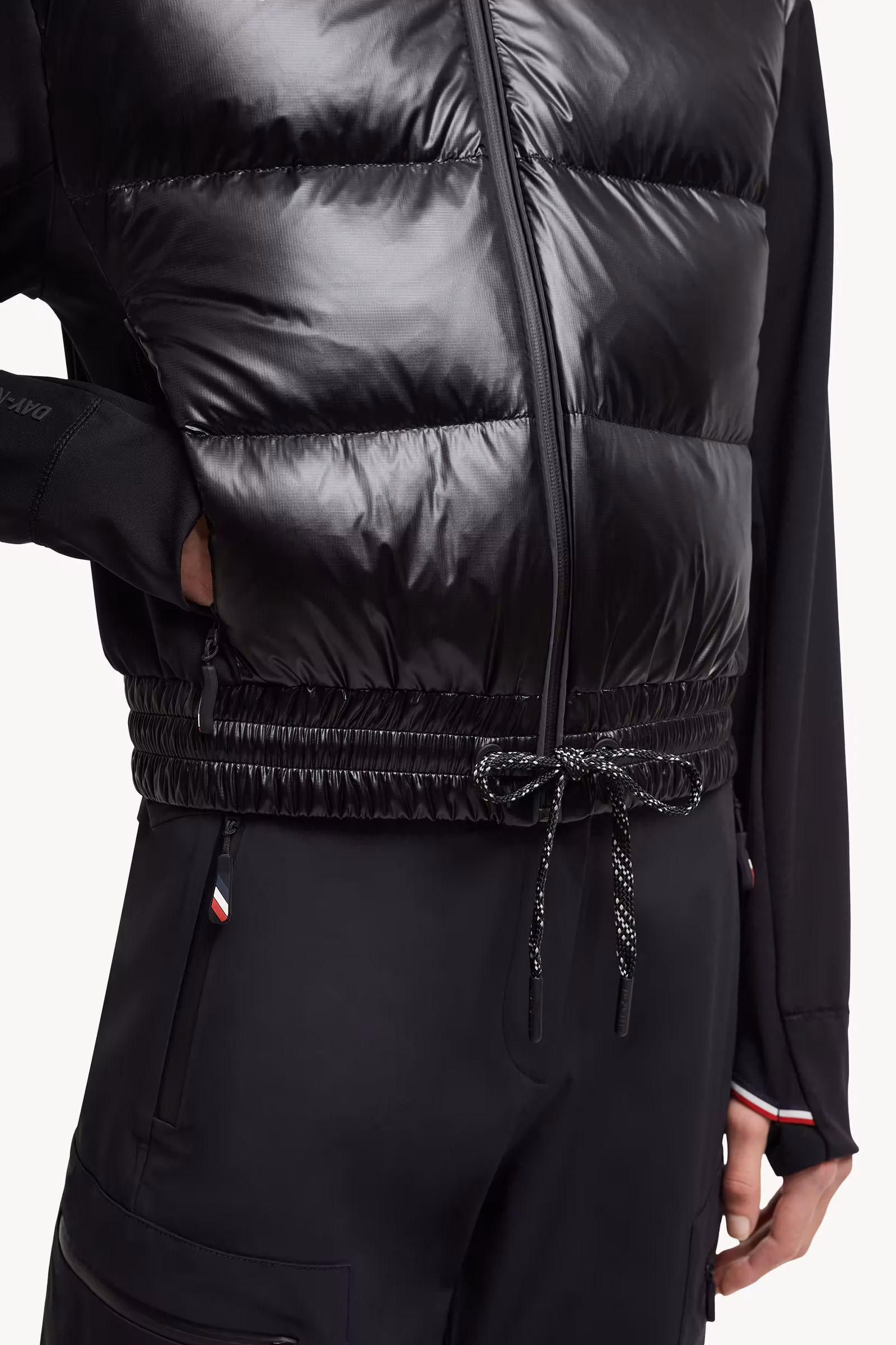Padded Zip-Up Jersey Cardigan