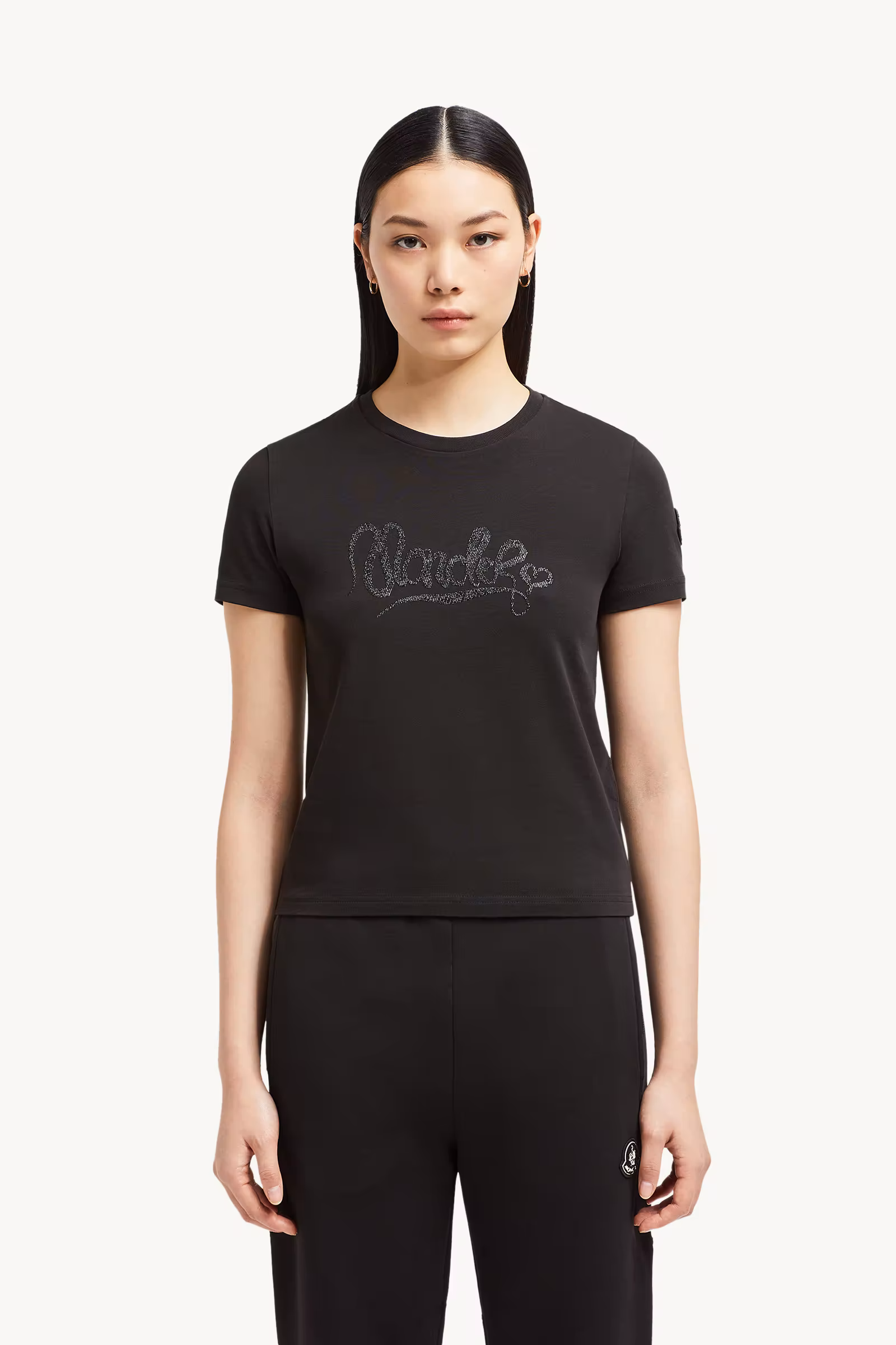 Embroidered Calligraphy Logo Cotton T-Shirt