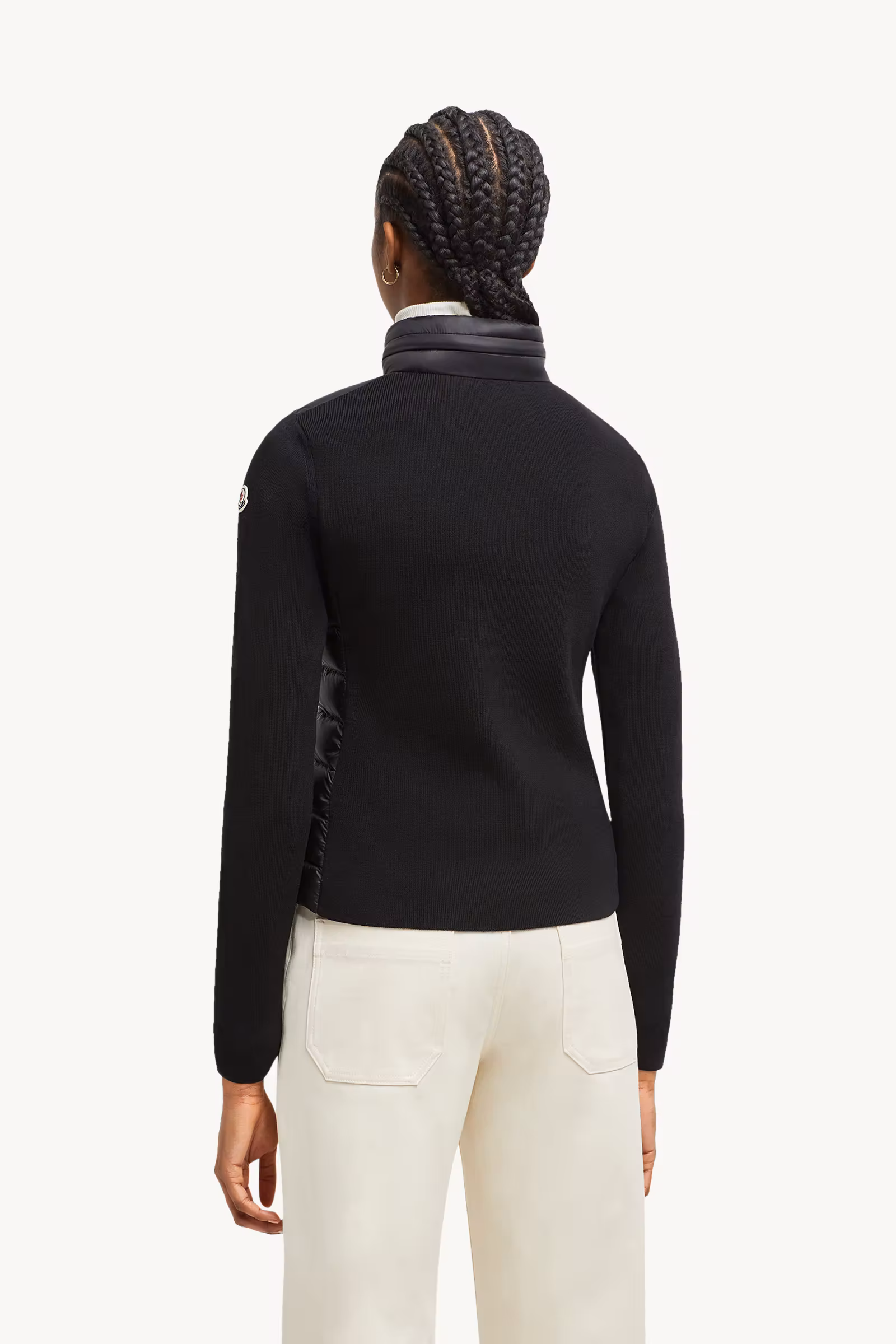 Padded Wool Zip-Up Cardigan