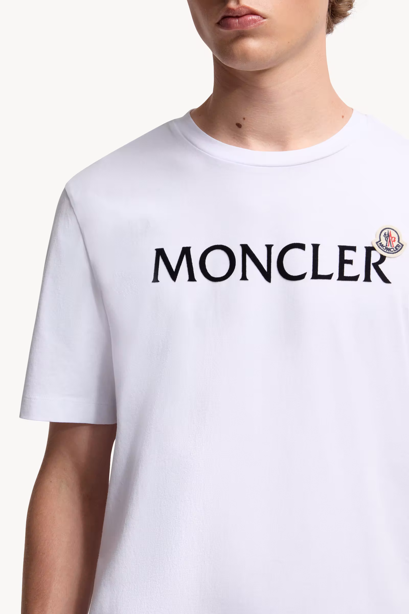 Flocked Logo Cotton T-Shirt