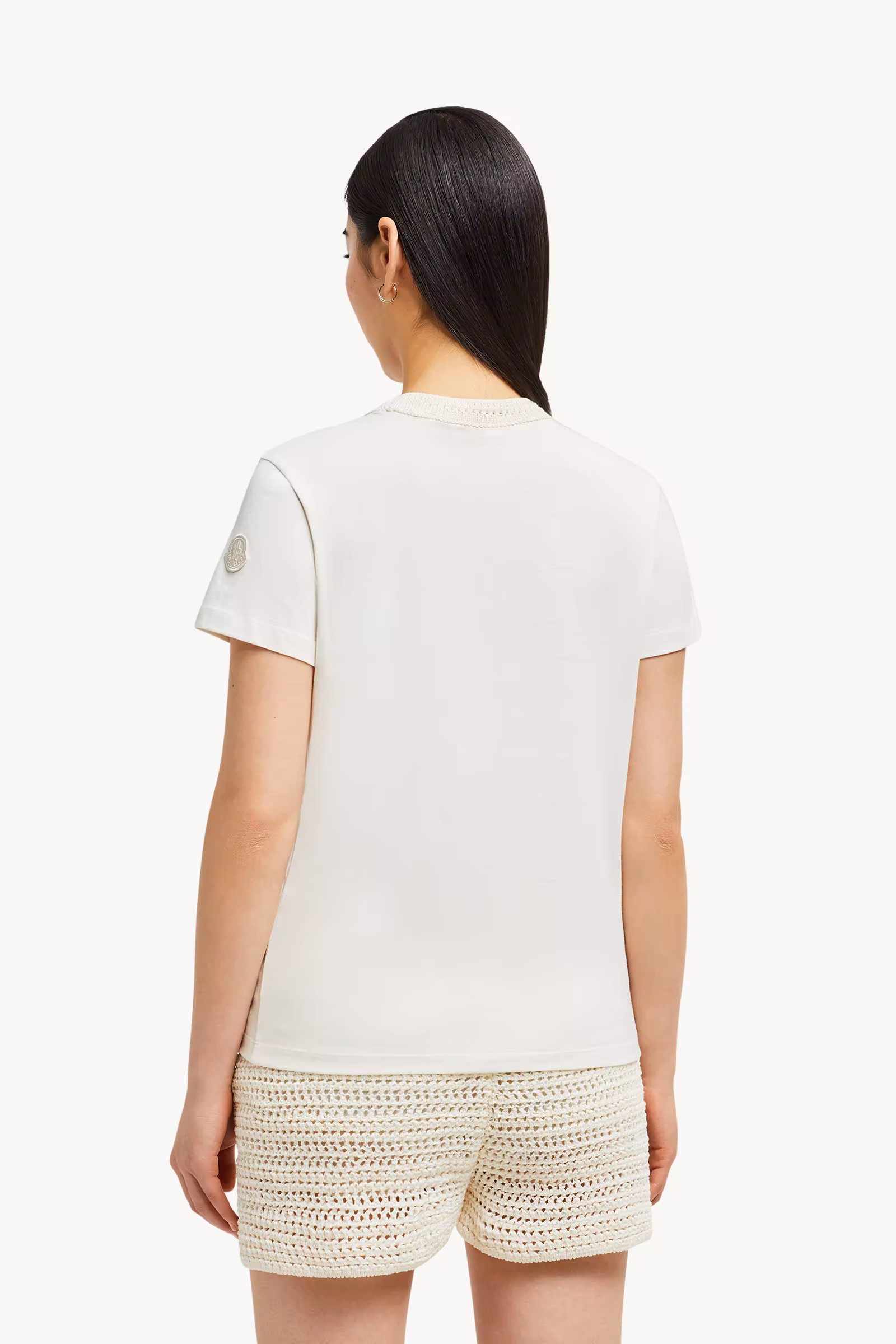 Crochet Accent Cotton T-Shirt