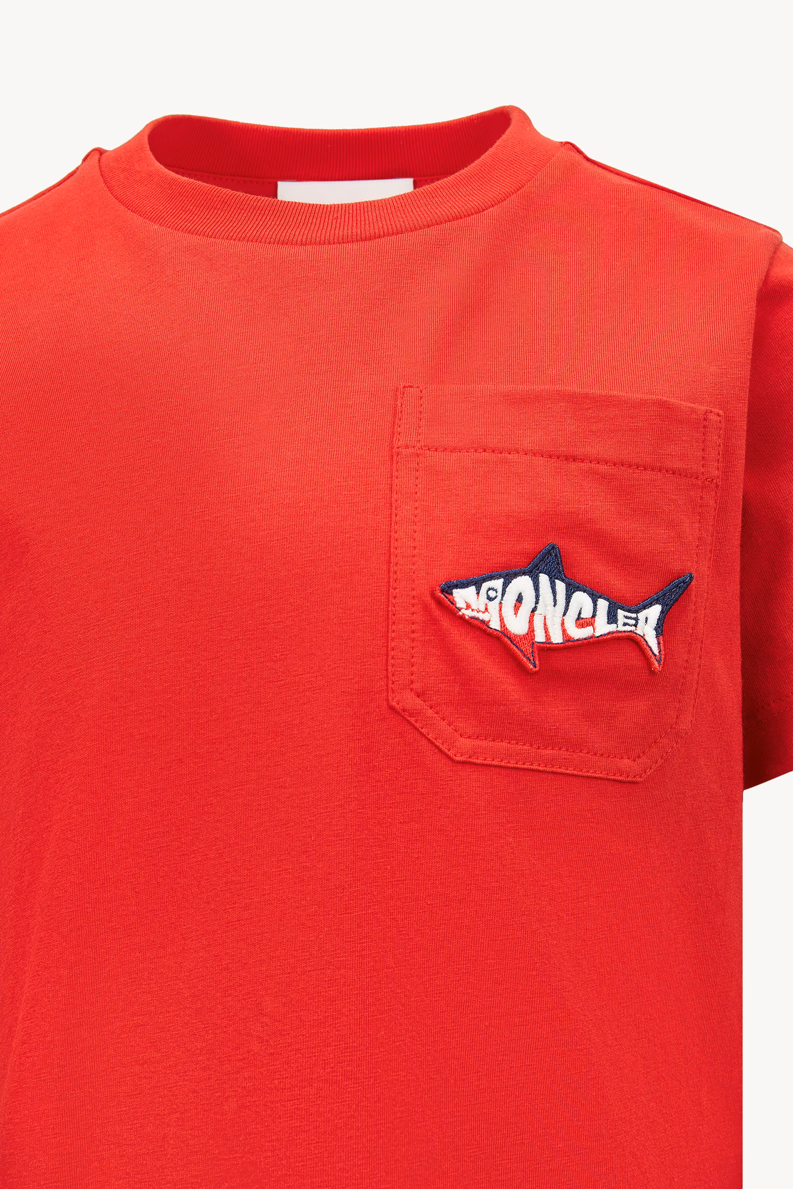 Embroidered Shark Cotton T-Shirt