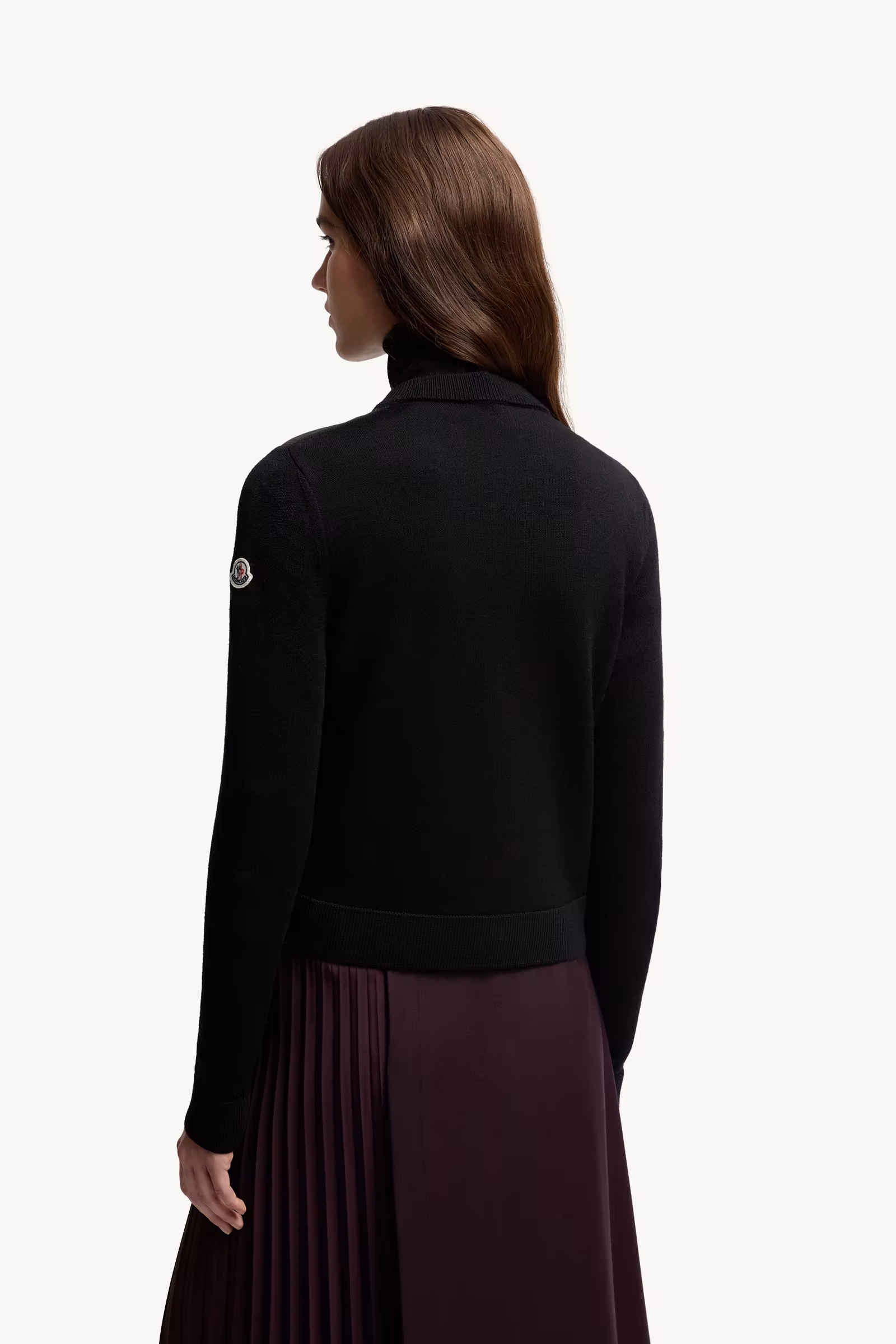 Padded Wool Zip-Up Cardigan