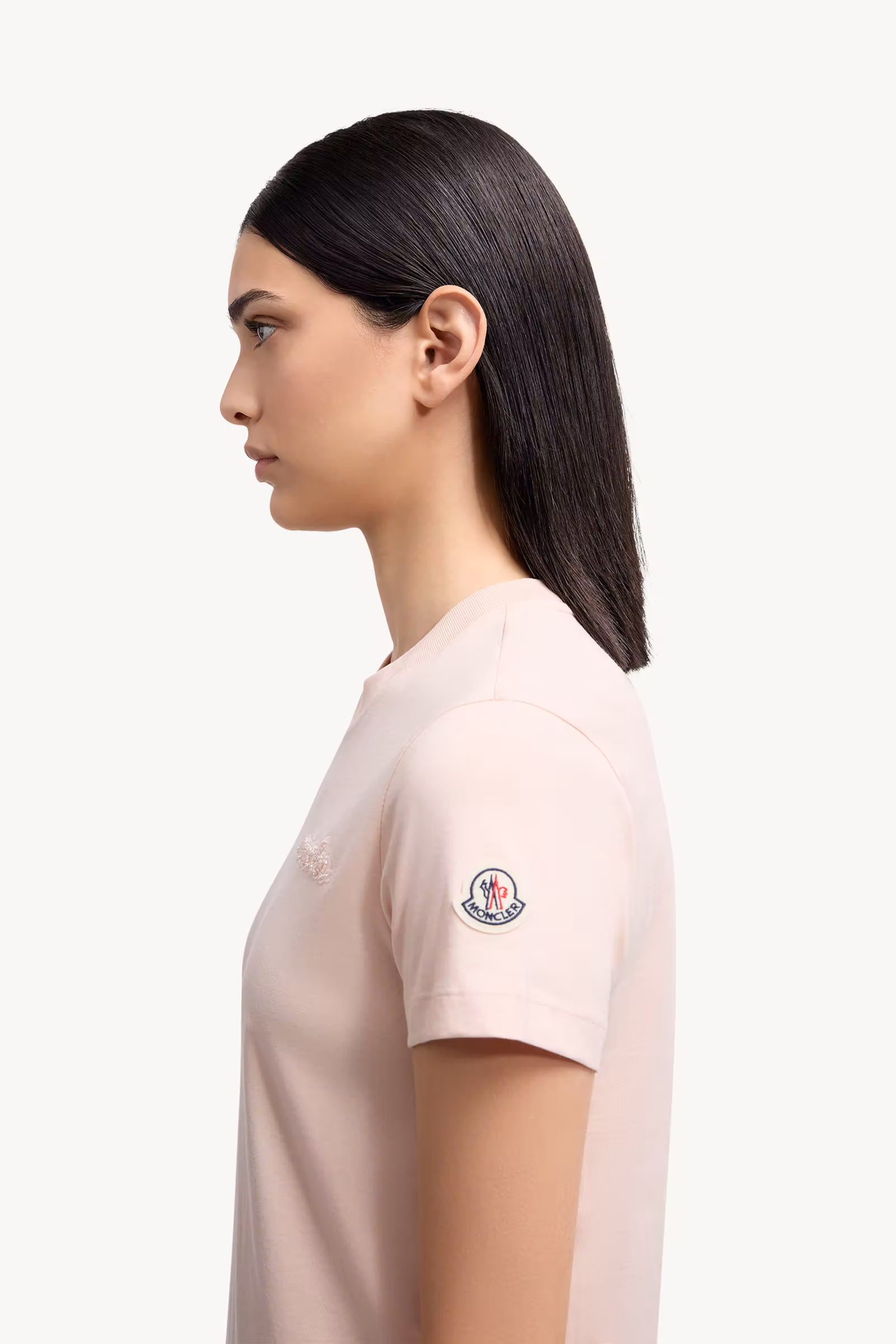 Beaded Logo Cotton T-Shirt