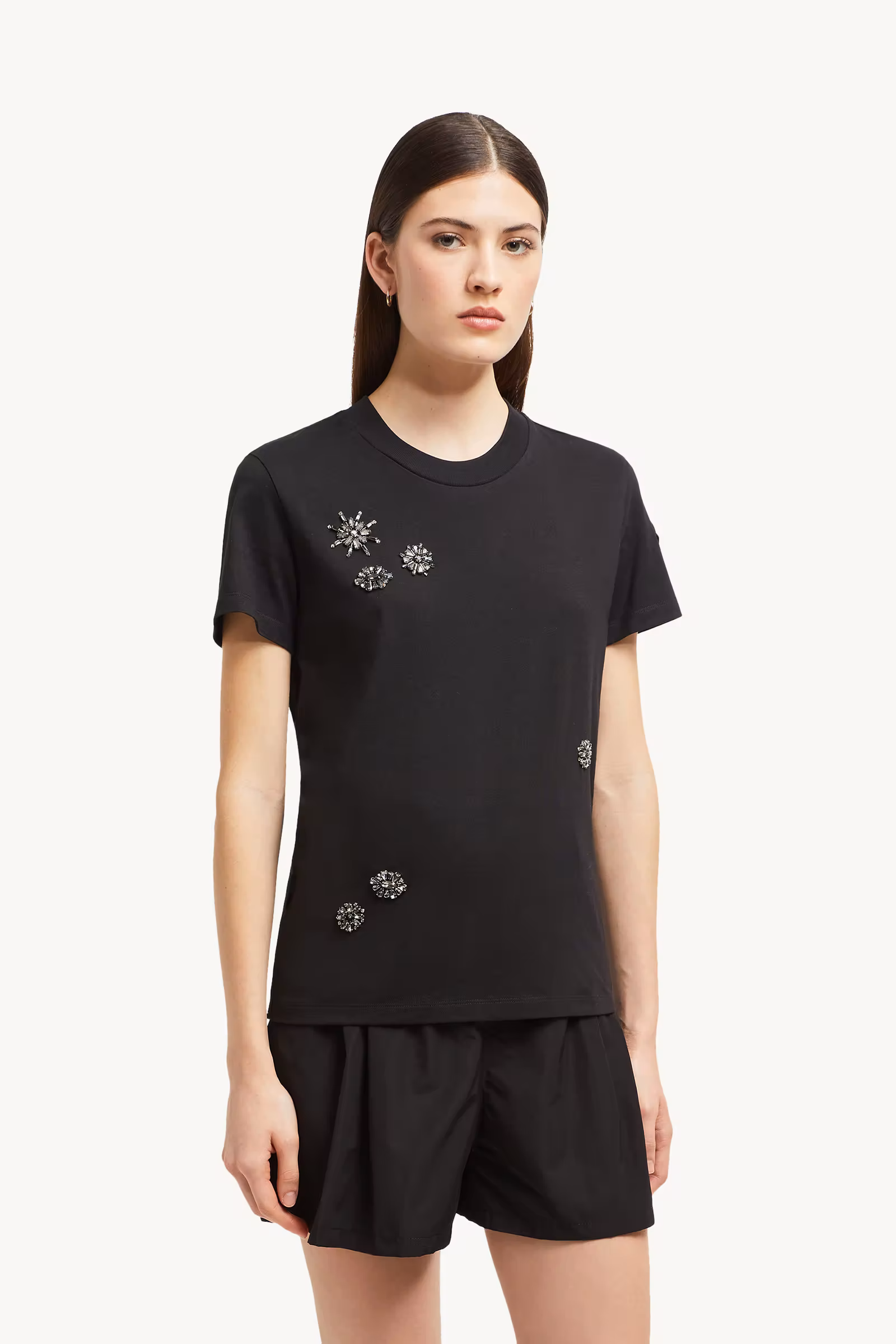 Crystal Flowers Cotton T-Shirt