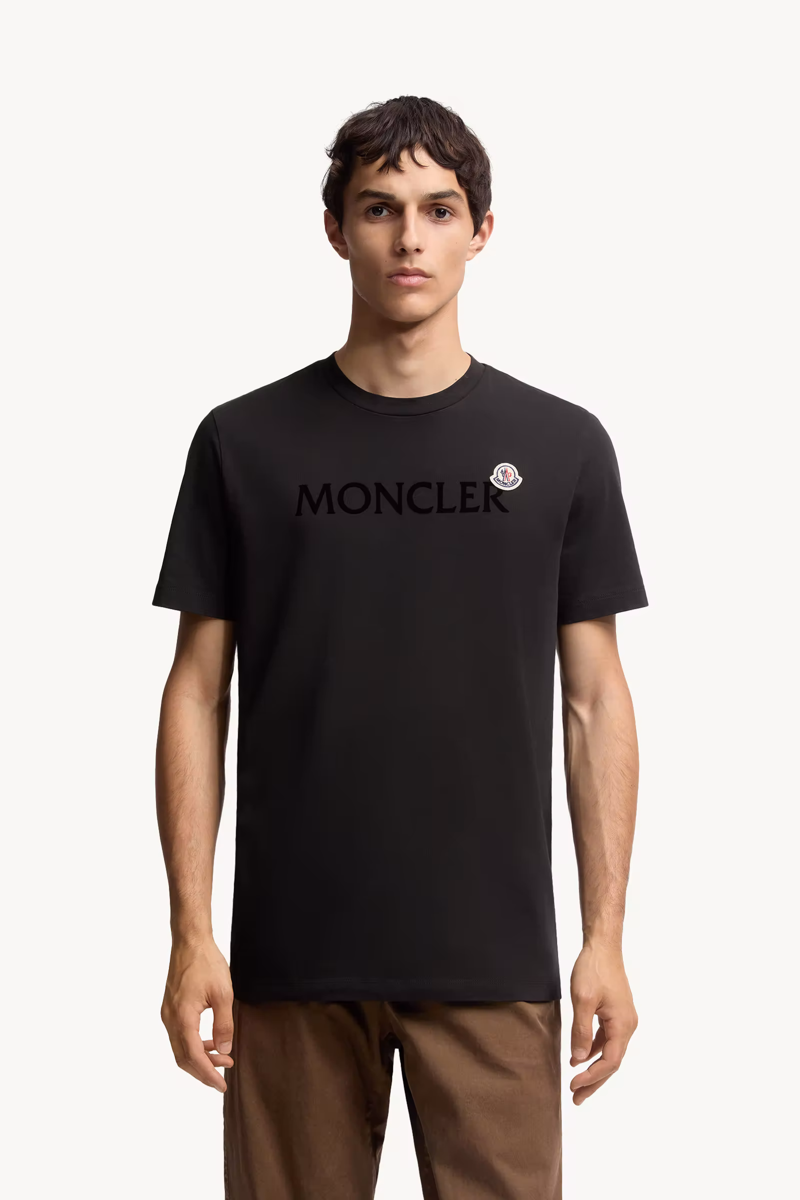 Flocked Logo Cotton T-Shirt