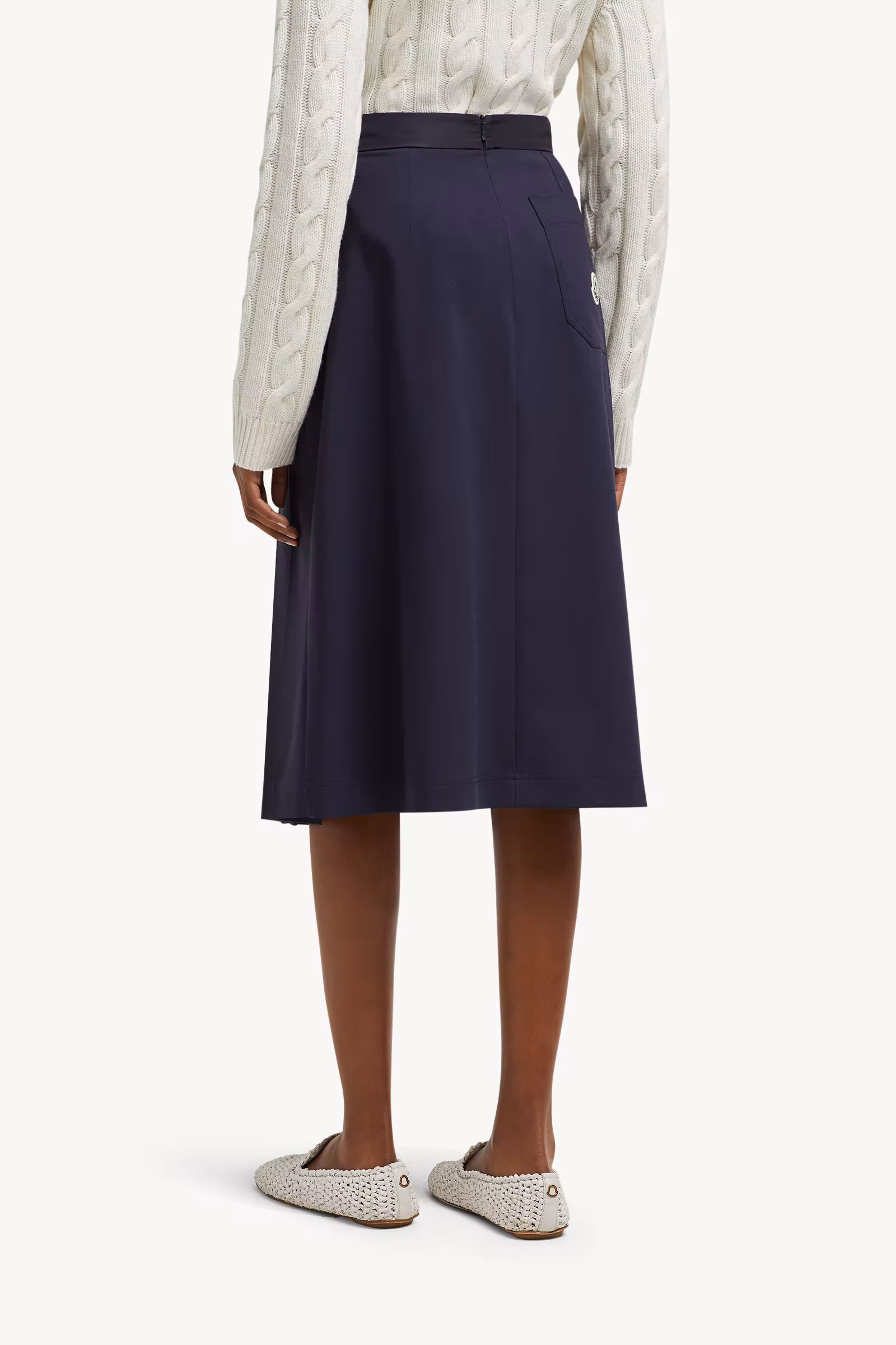 Wool Blend Pleated Midi Skirt