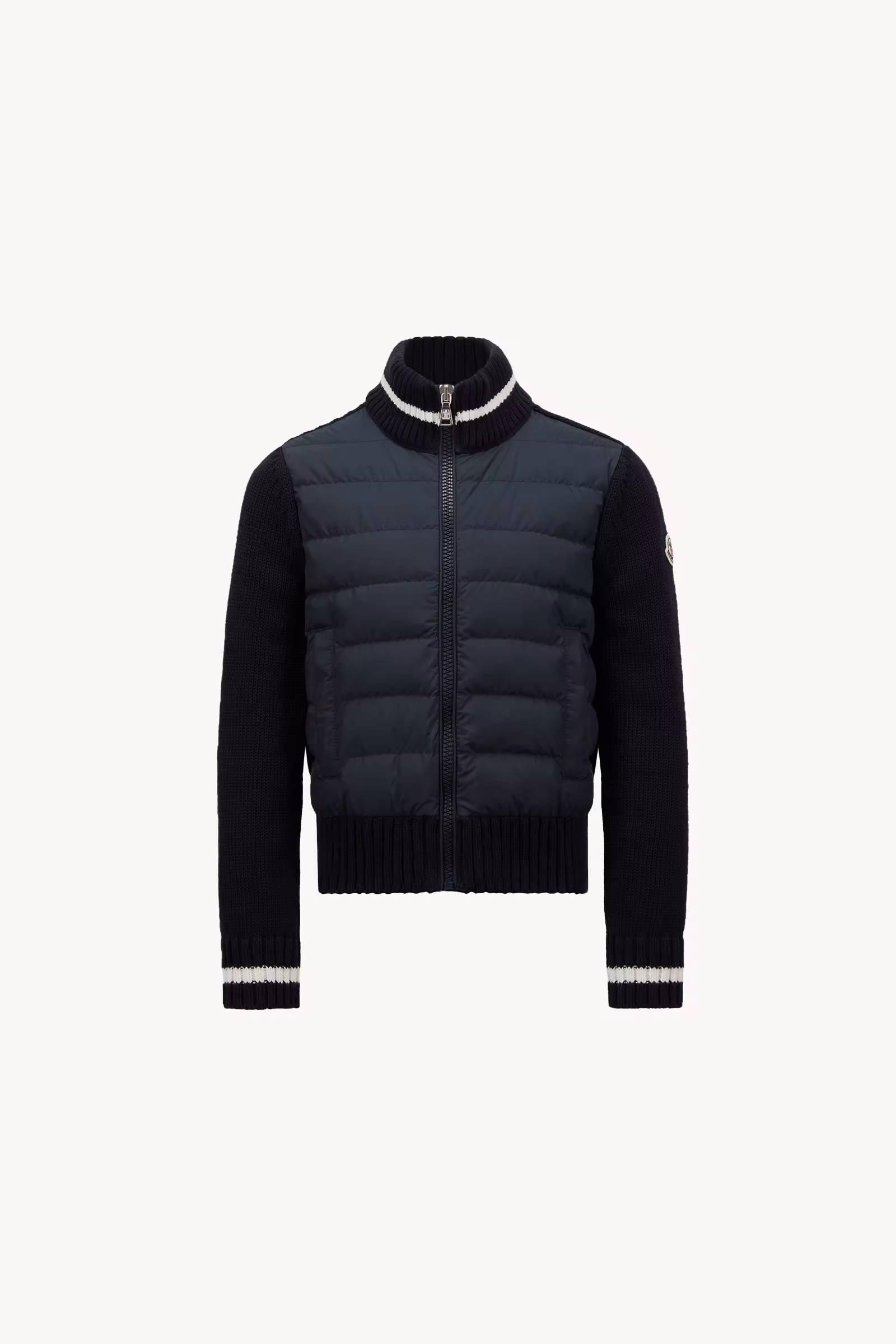 Padded Cotton Zip-Up Cardigan