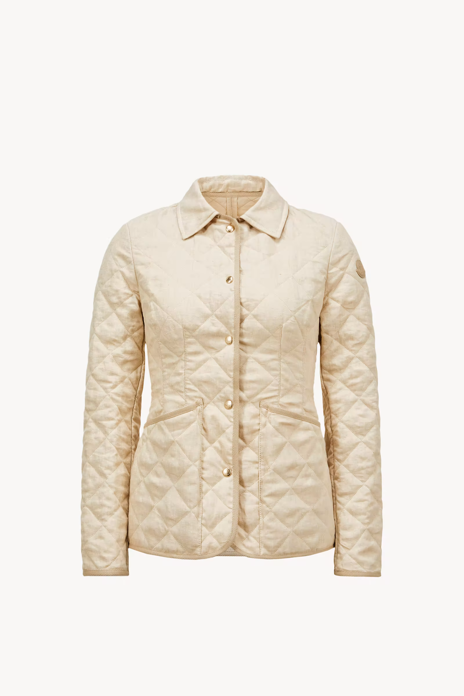 Uzes Diamond-Quilted Padded Linen Jacket