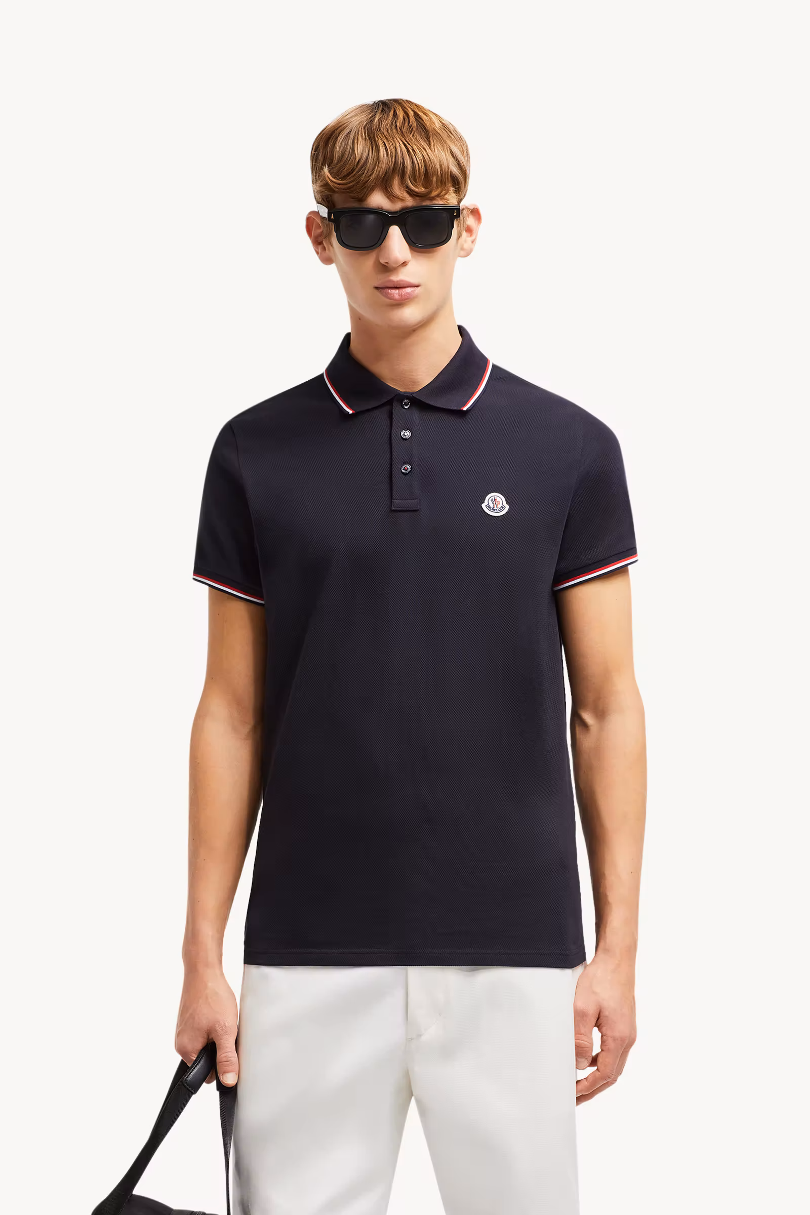 Tricolor-Trimmed Cotton Piquet Polo Shirt