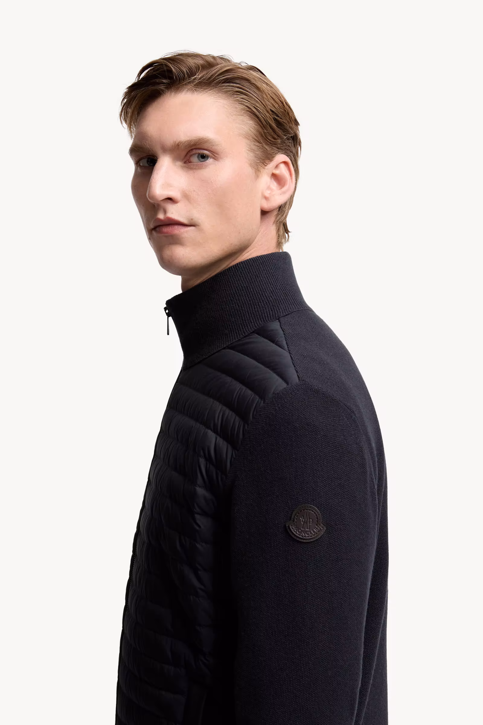 Padded Wool & Cashmere Zip-Up Cardigan