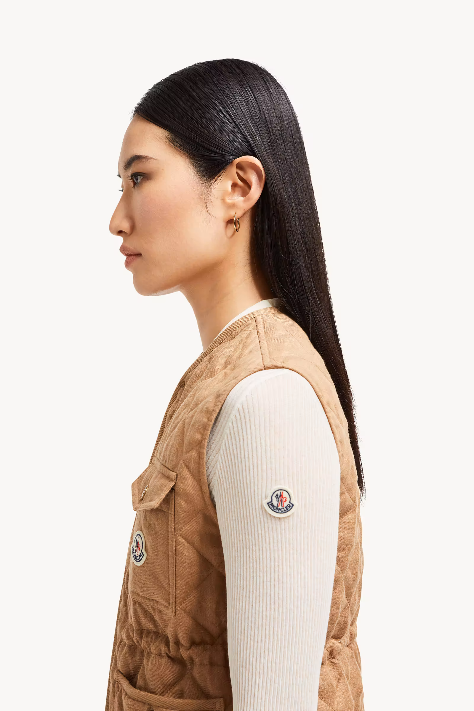Vigny Diamond-Quilted Padded Linen Vest
