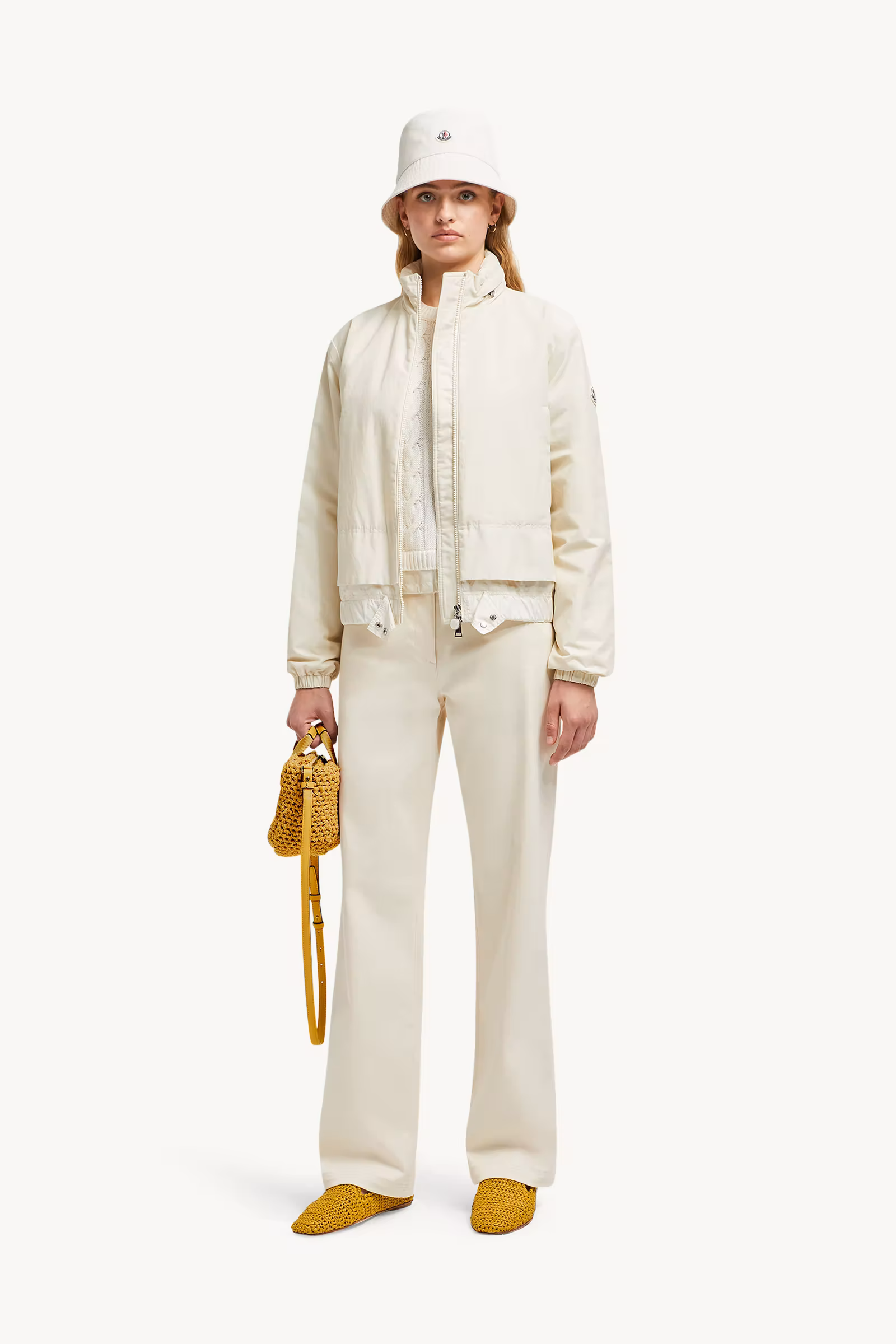 Cotton Gabardine Straight Leg Pants