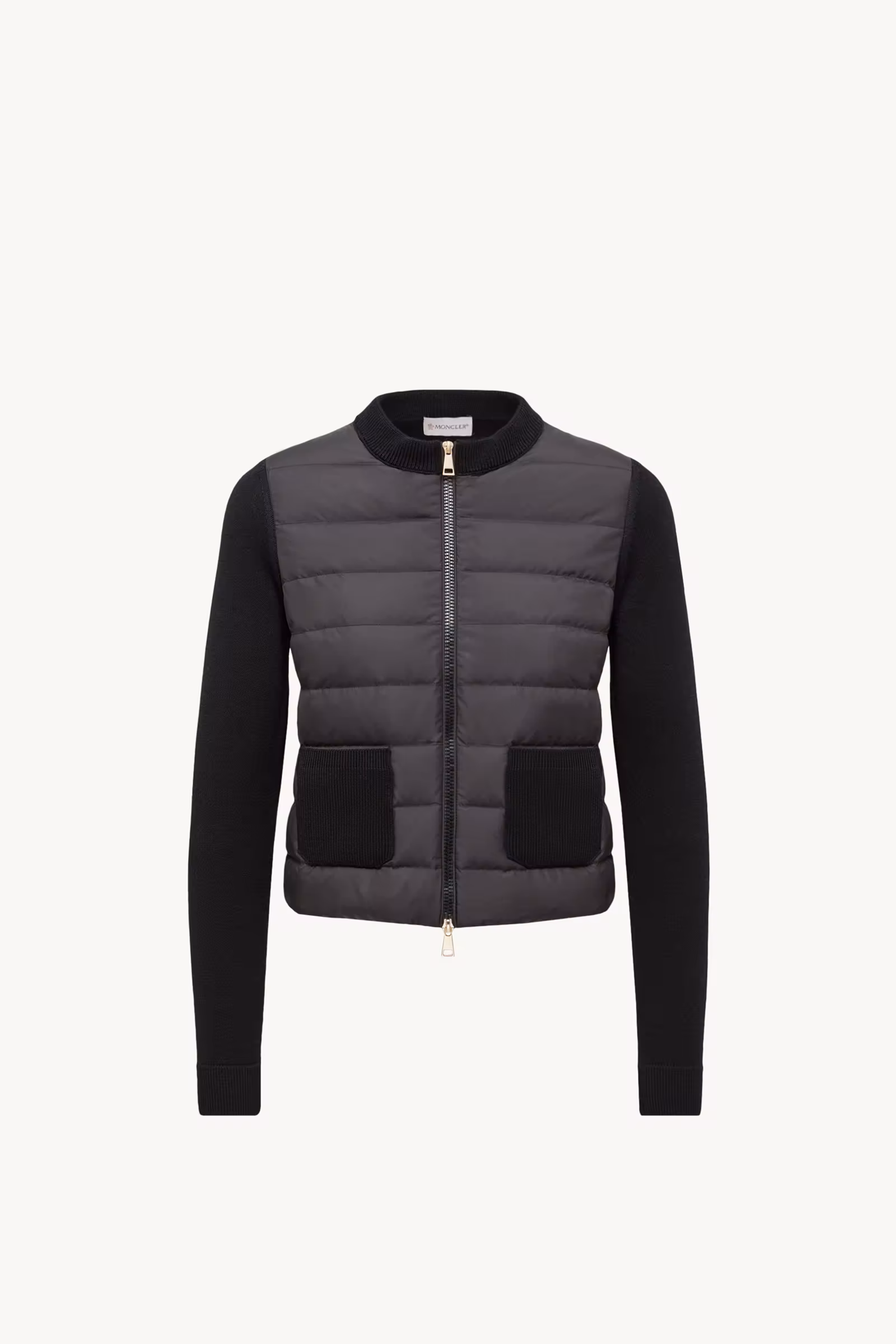 Padded Wool Zip-Up Cardigan