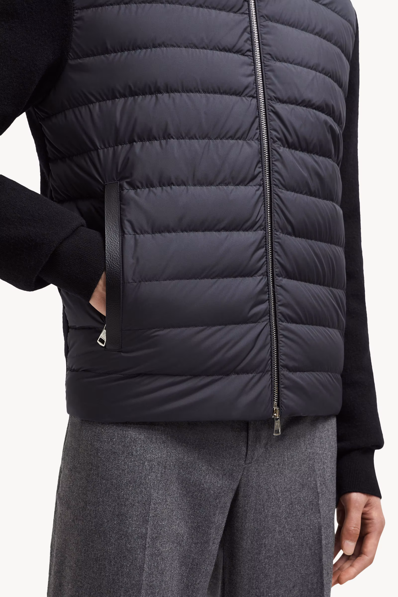 Padded Wool & Cashmere Zip-Up Cardigan