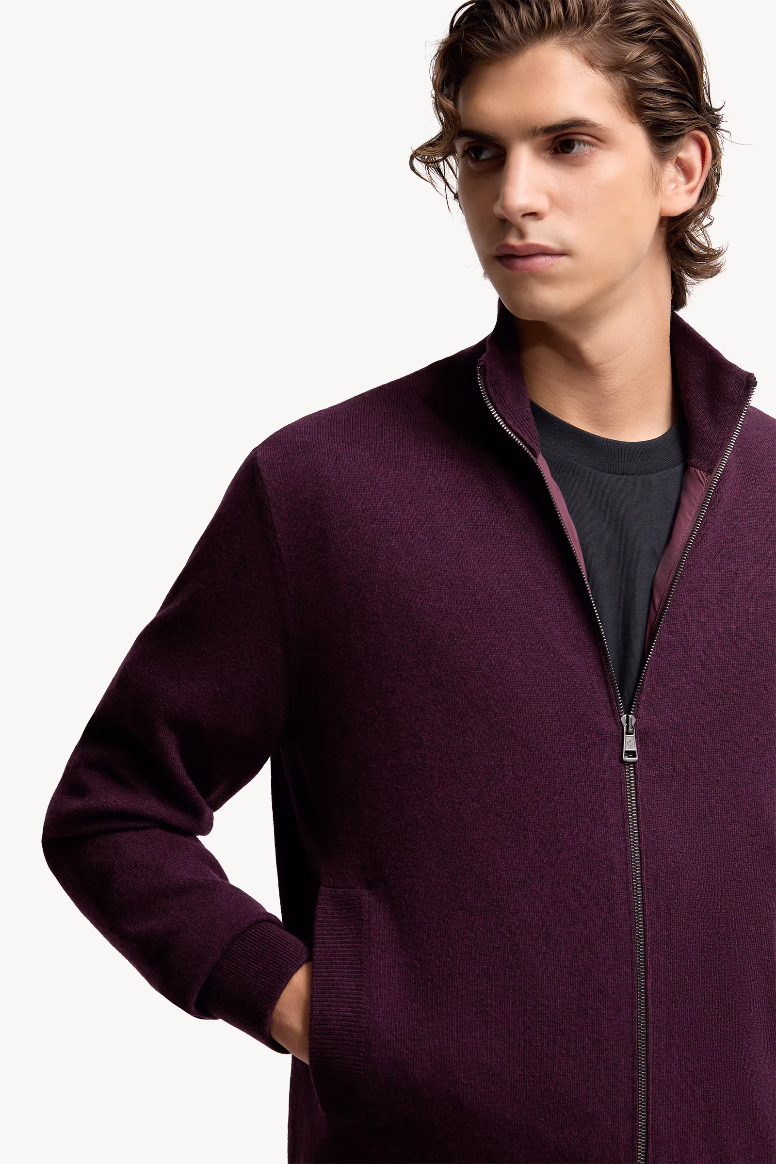 Wool & Cashmere Zip-Up Cardigan