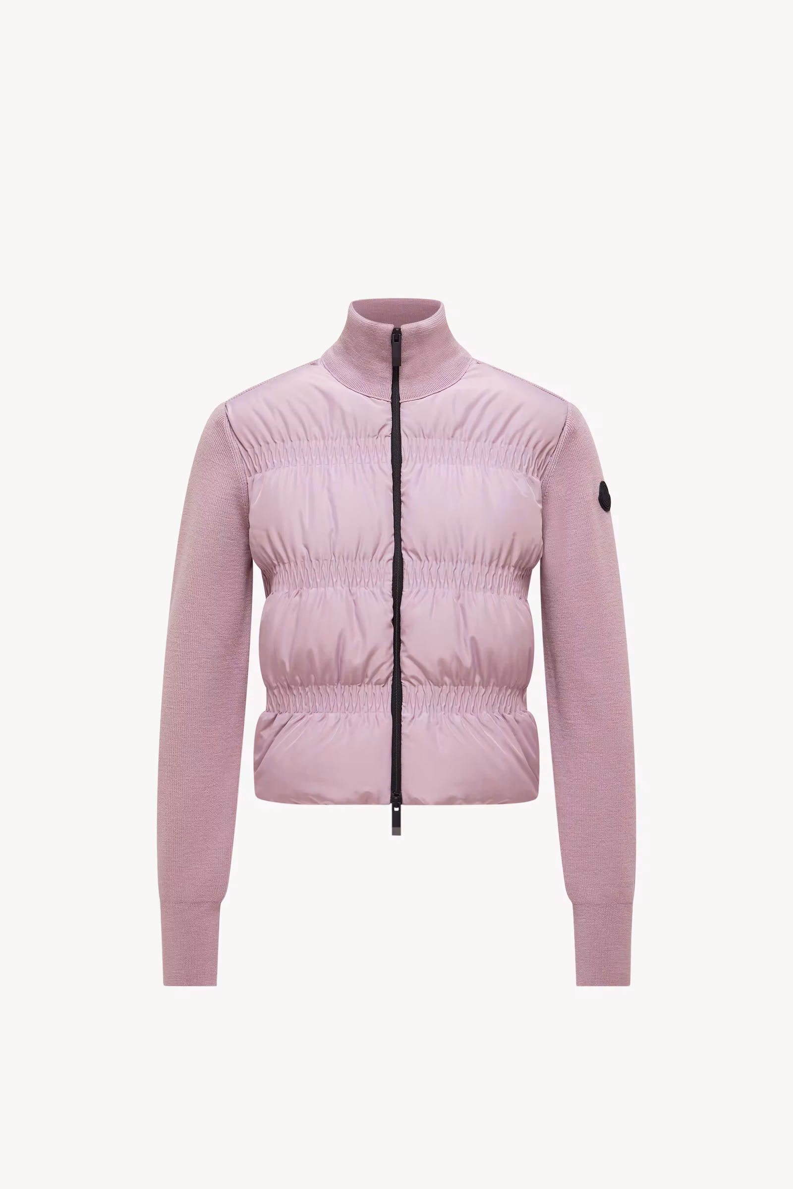 Padded Wool Zip-Up Cardigan
