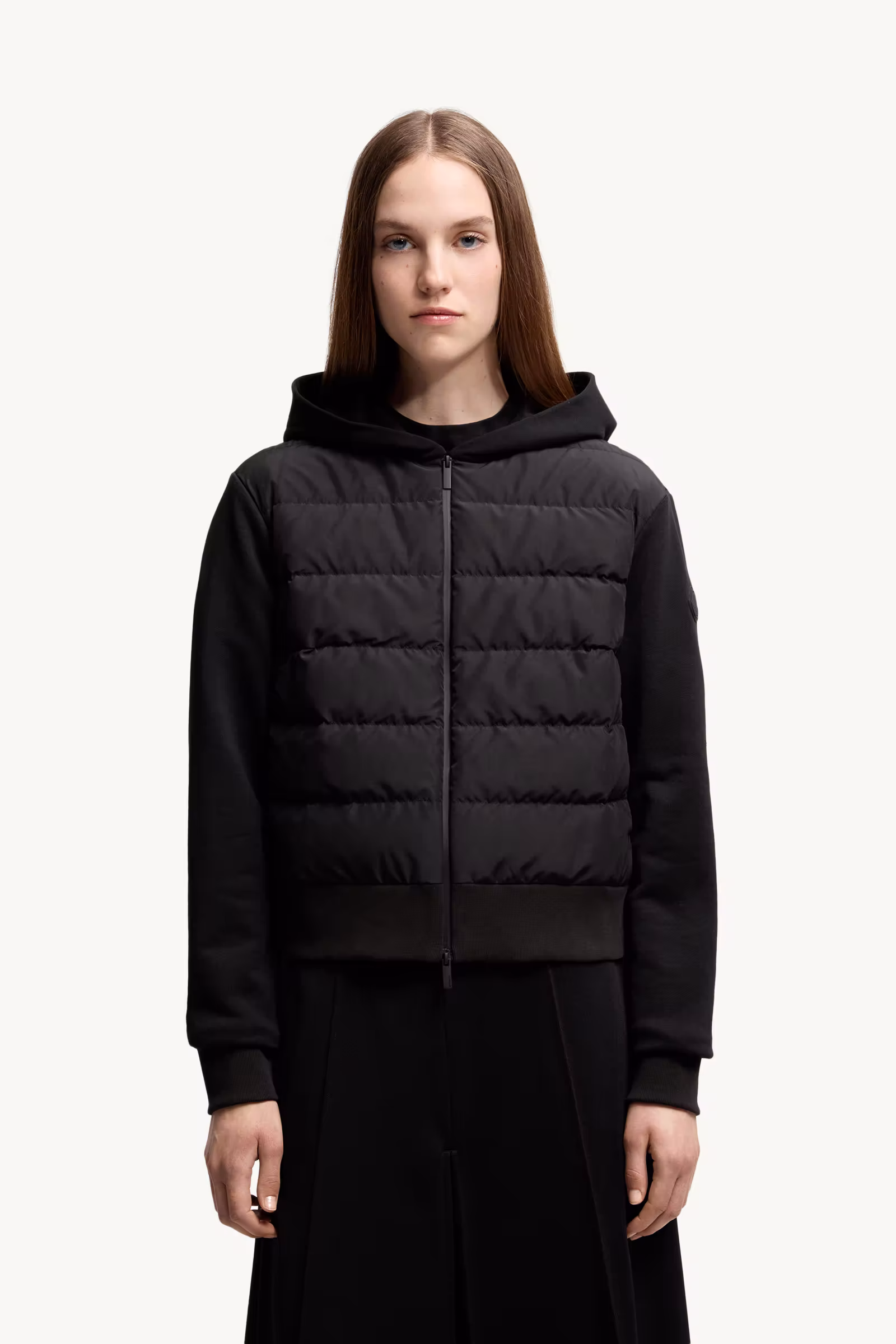 Padded Cotton Zip-Up Hoodie