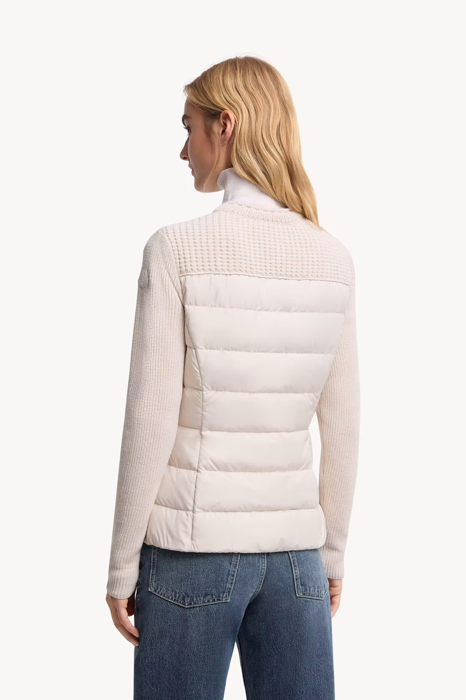 Padded Wool Zip-Up Cardigan
