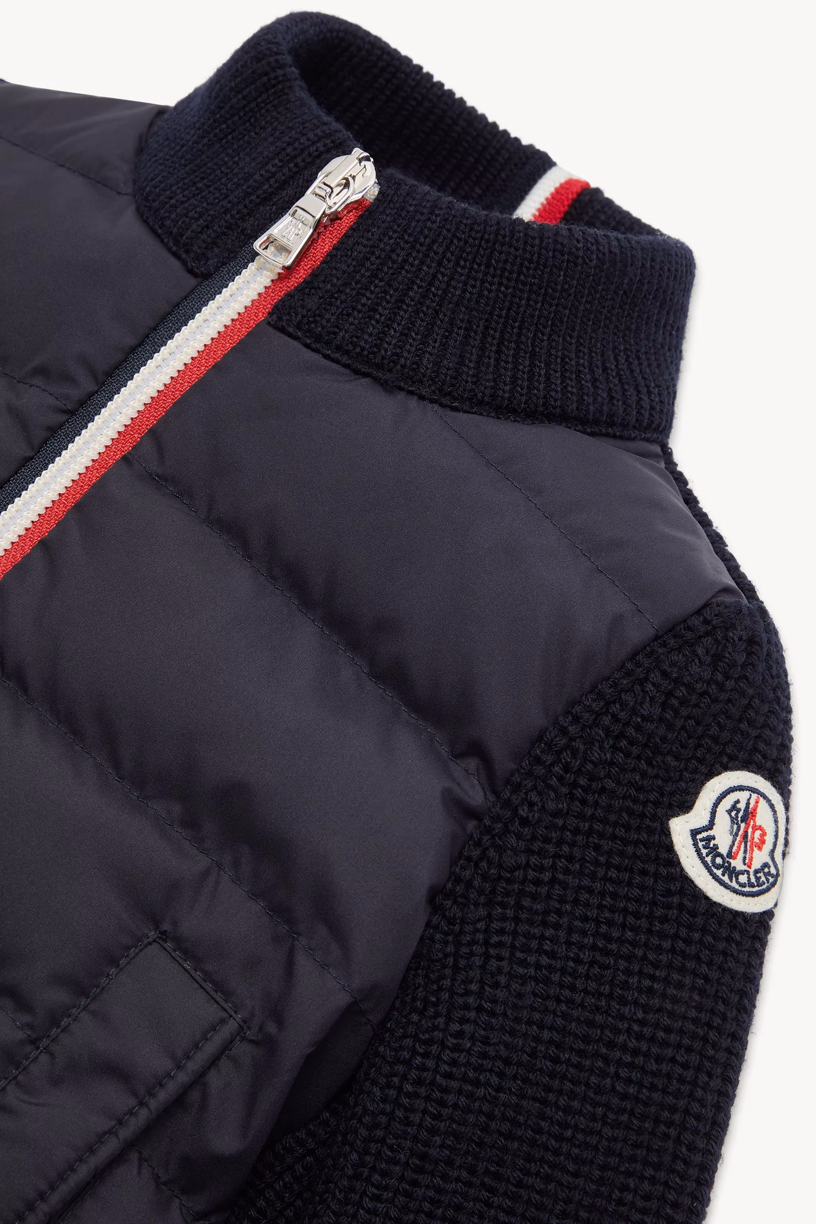 Padded Wool Zip-Up Cardigan