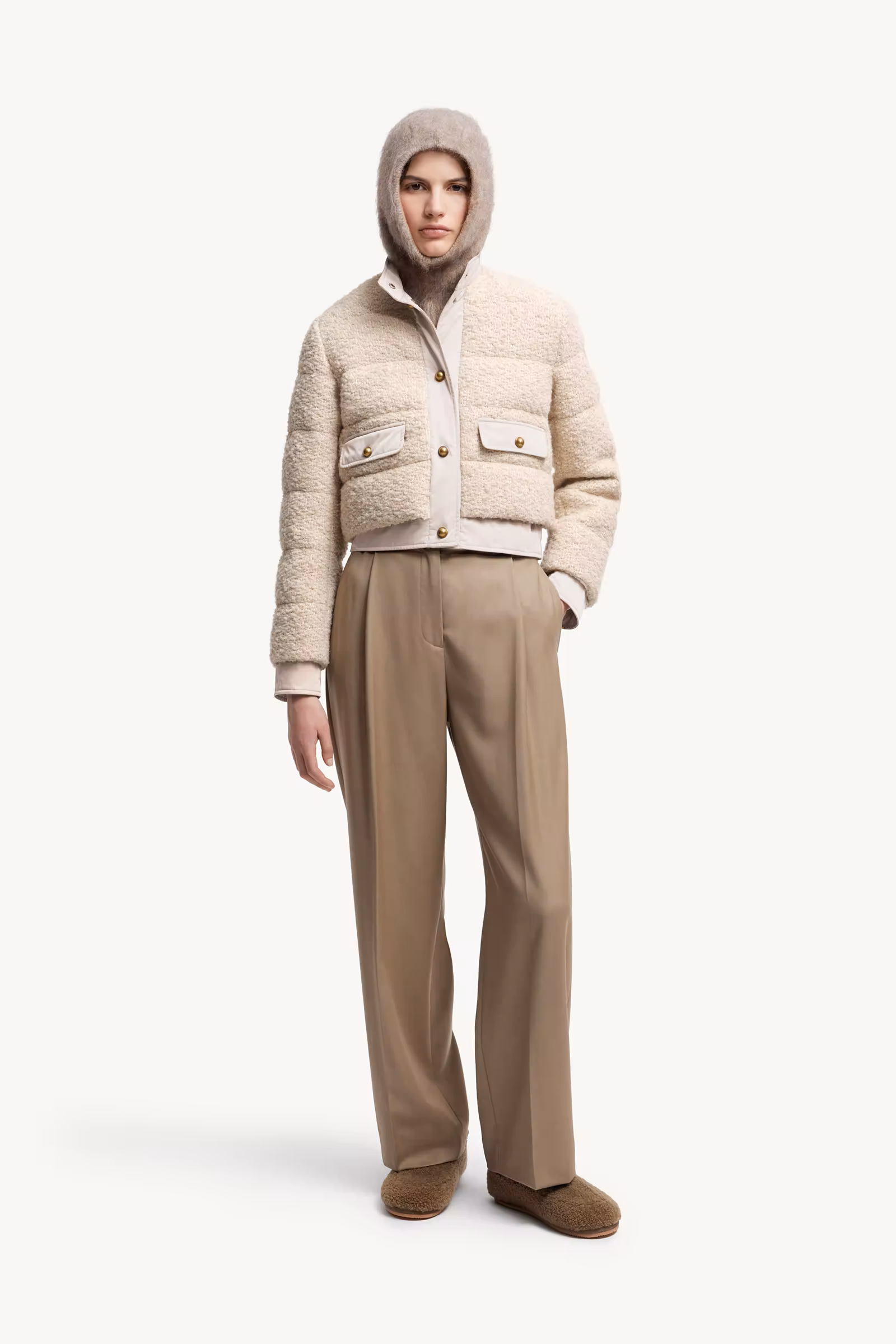 Blandy Wool Blend Bouclé Short Down Jacket
