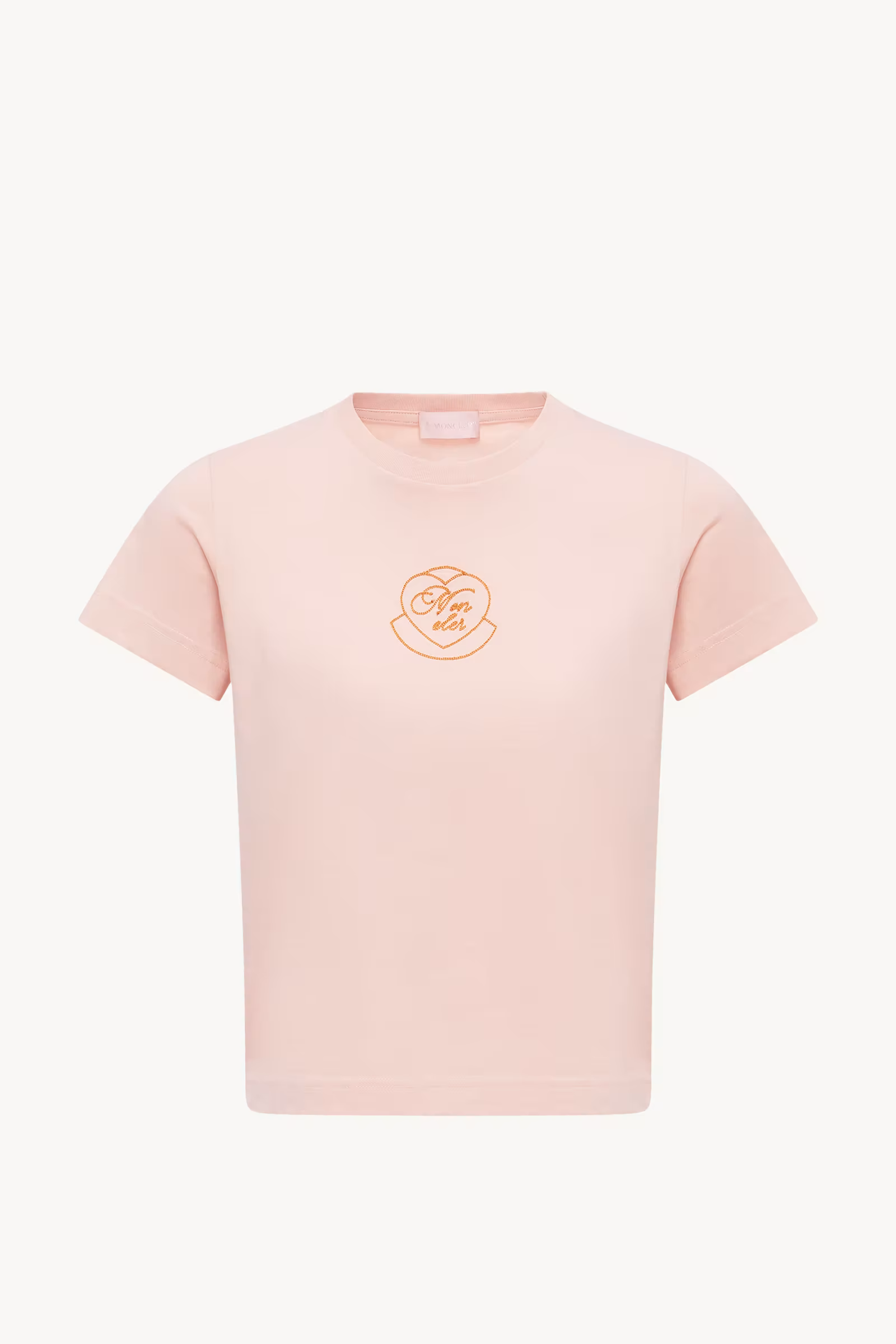 Embroidered Heart Logo Cotton T-Shirt
