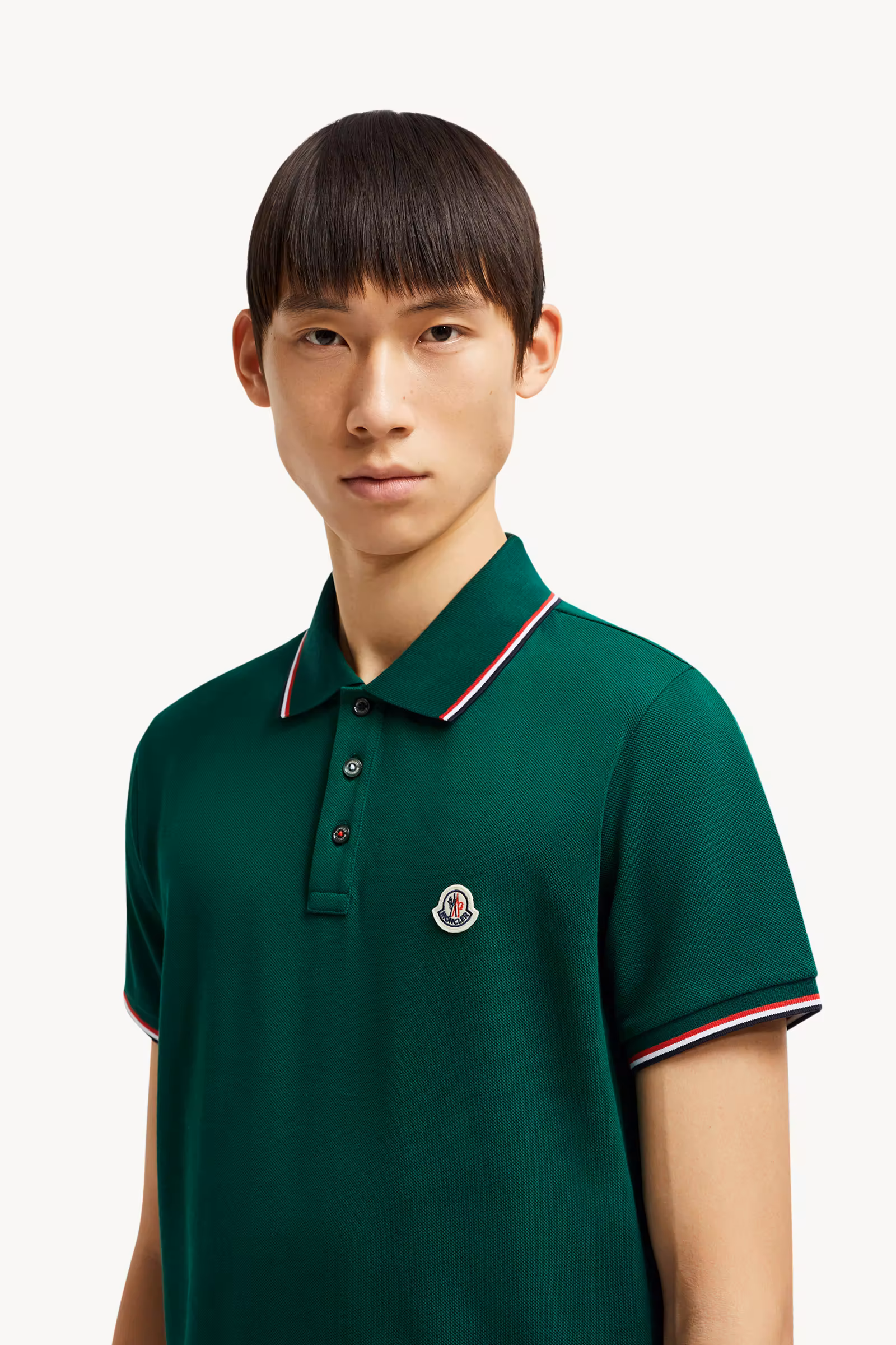 Tricolor-Trimmed Cotton Piquet Polo Shirt