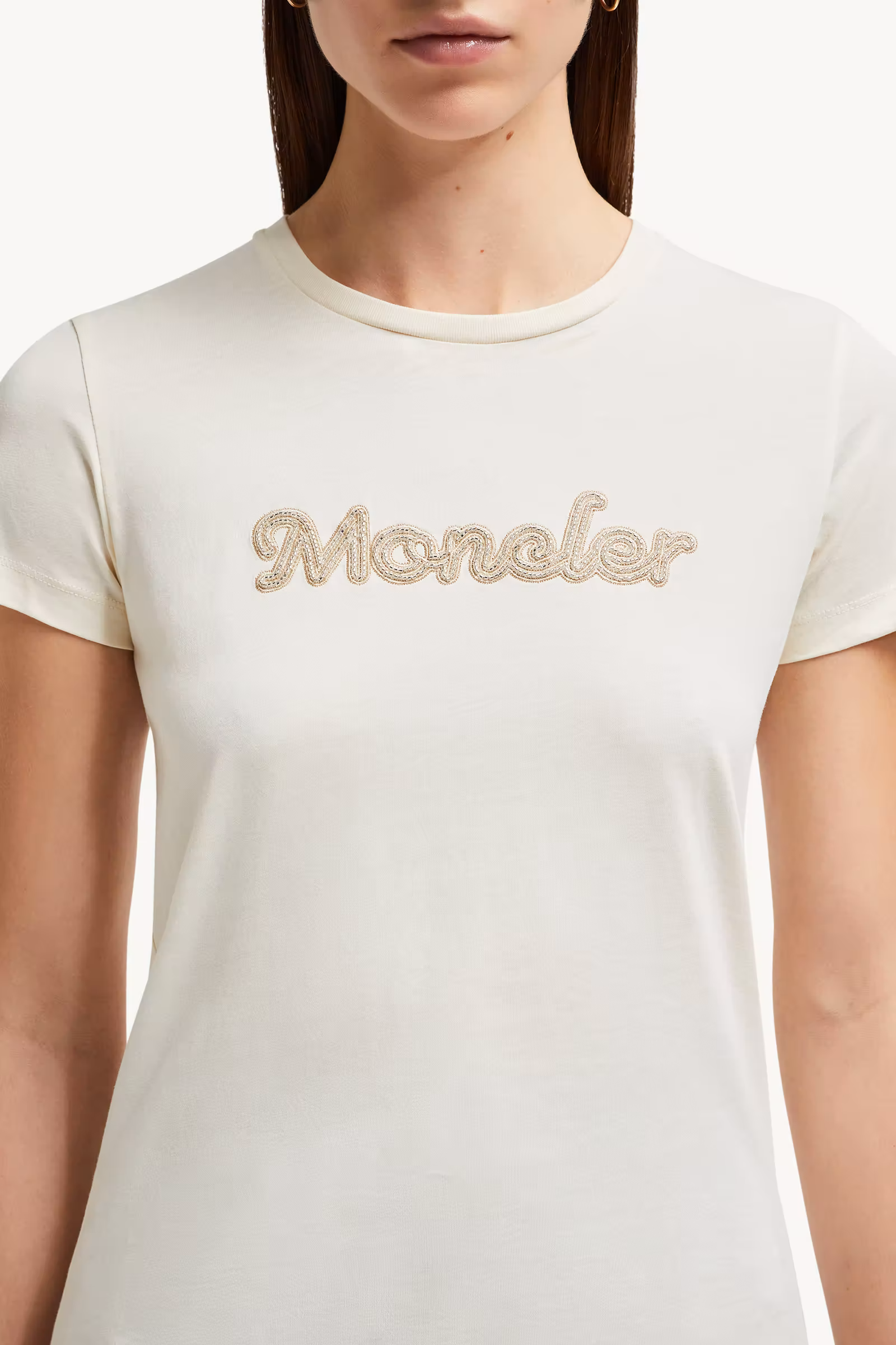 Pearl-Embroidered Logo Cotton T-Shirt
