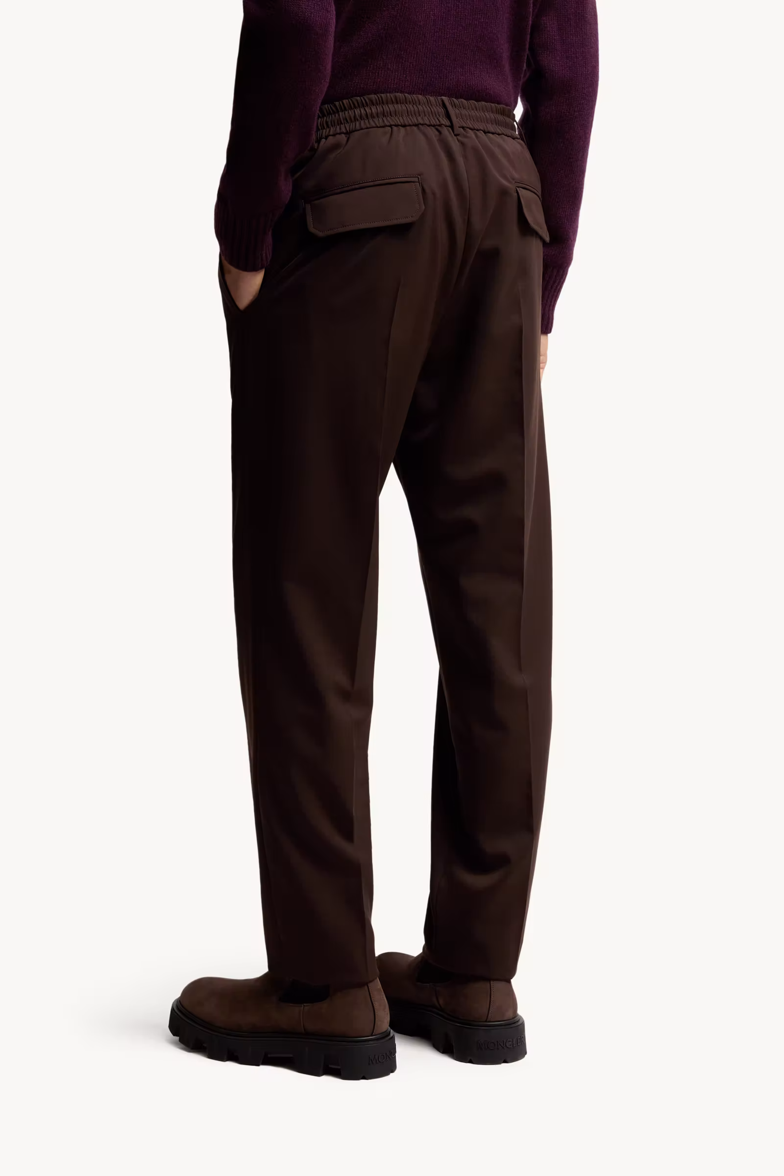 Wool Blend Gabardine Tailored Pants
